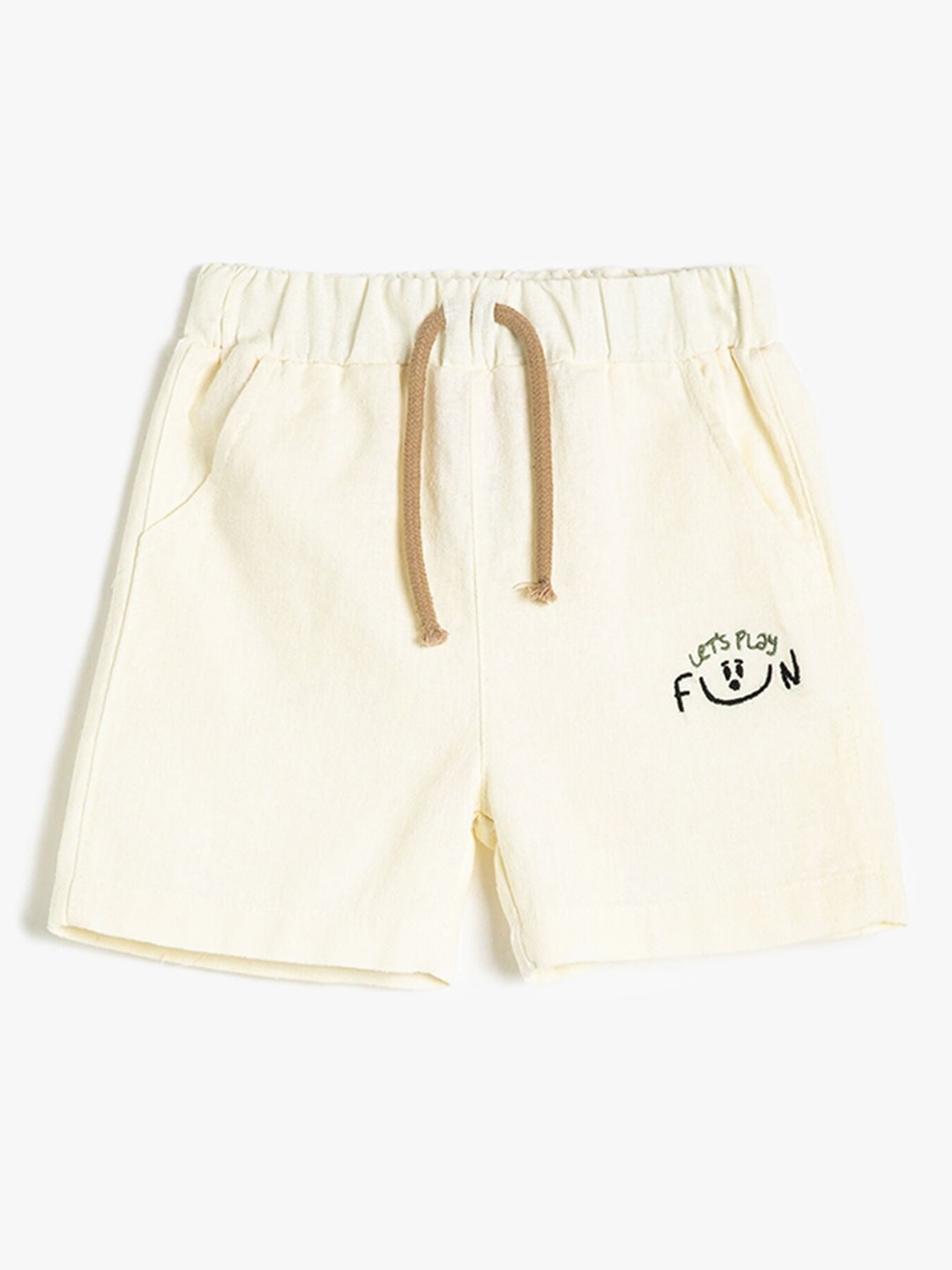 

Koton Boys Mid Rise Linen Shorts, Off white