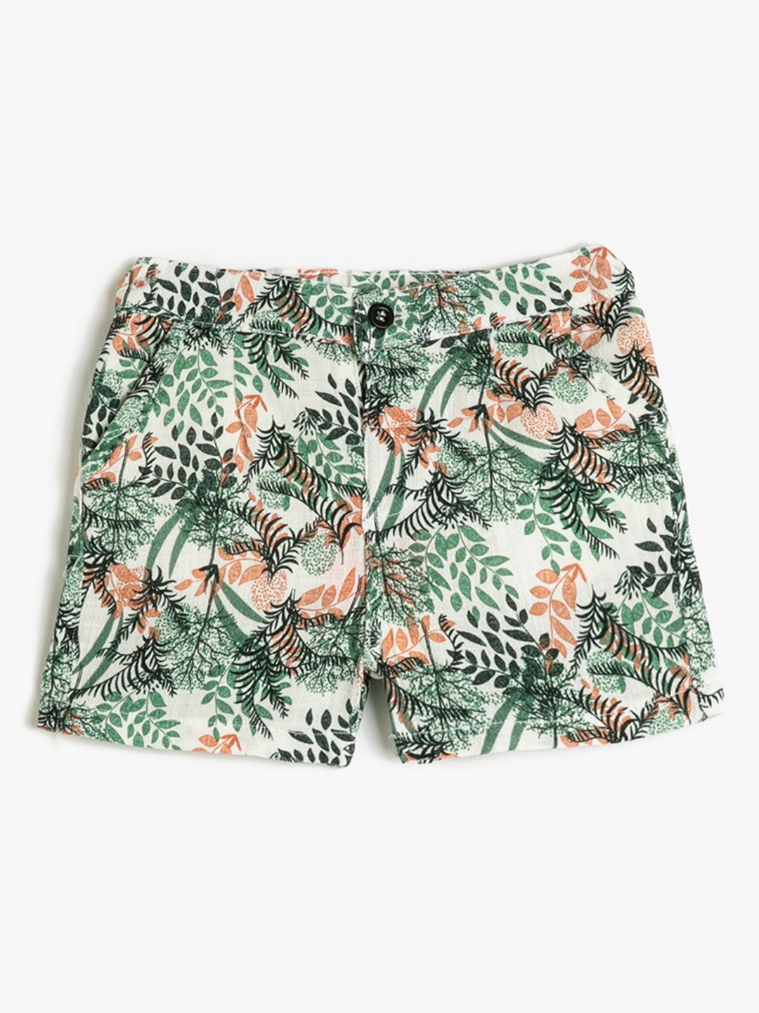 

Koton Boys Mid Rise Floral Printed Pure Cotton Shorts, Green