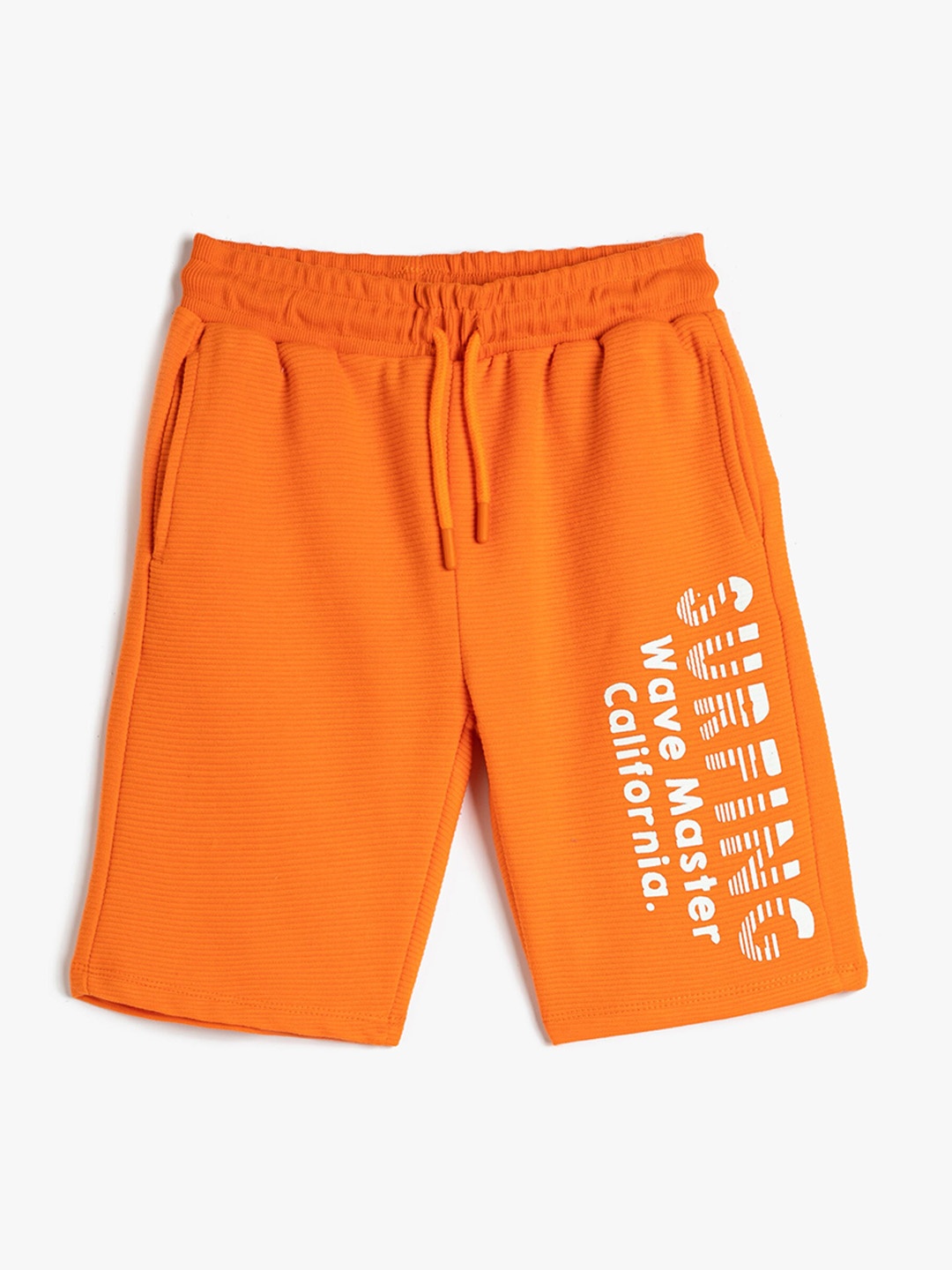 

Koton Boys Mid Rise Typography Printed Shorts, Orange