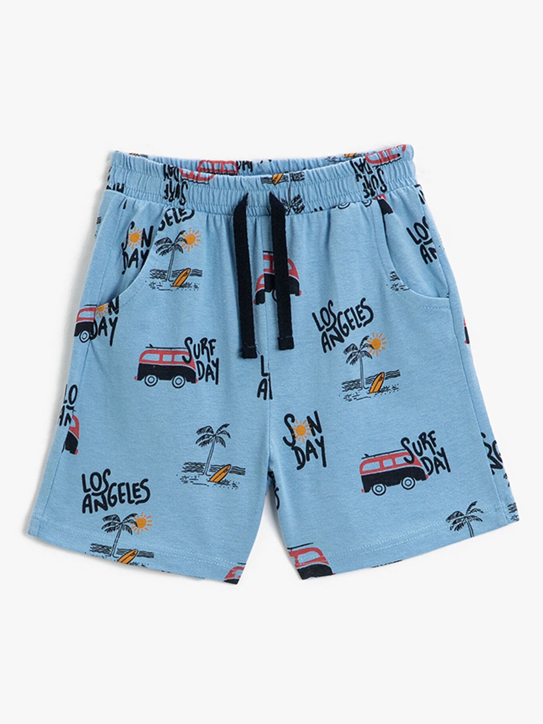 

Koton Boys Conversational Printed Pure Cotton Shorts, Blue