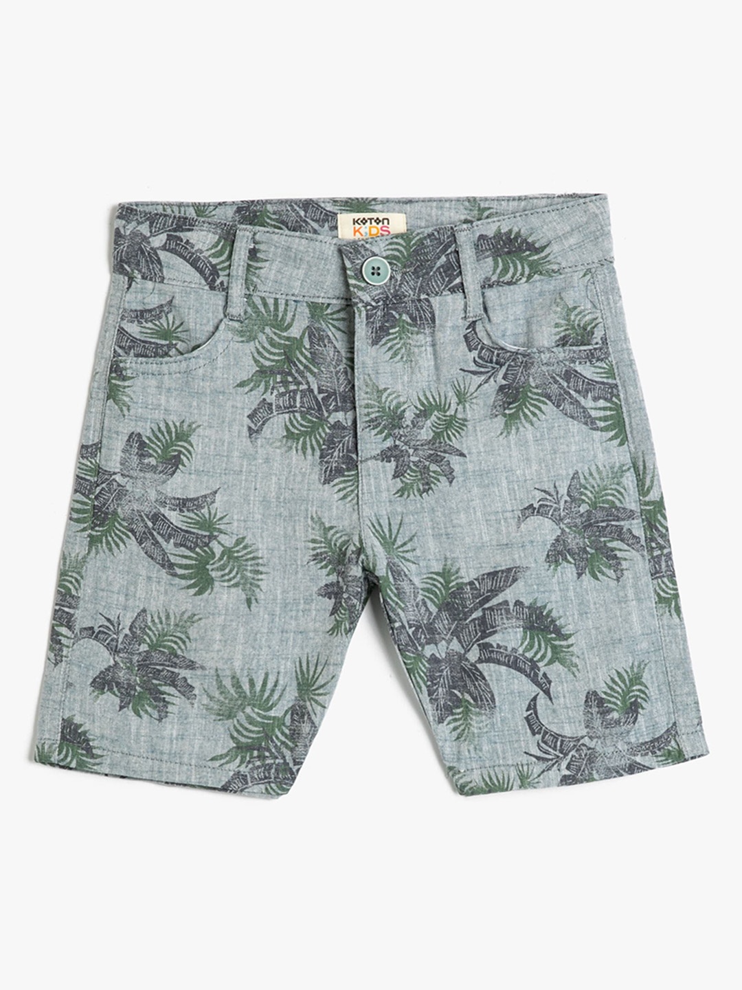 

Koton Boys Floral Printed Pure Cotton Shorts, Grey