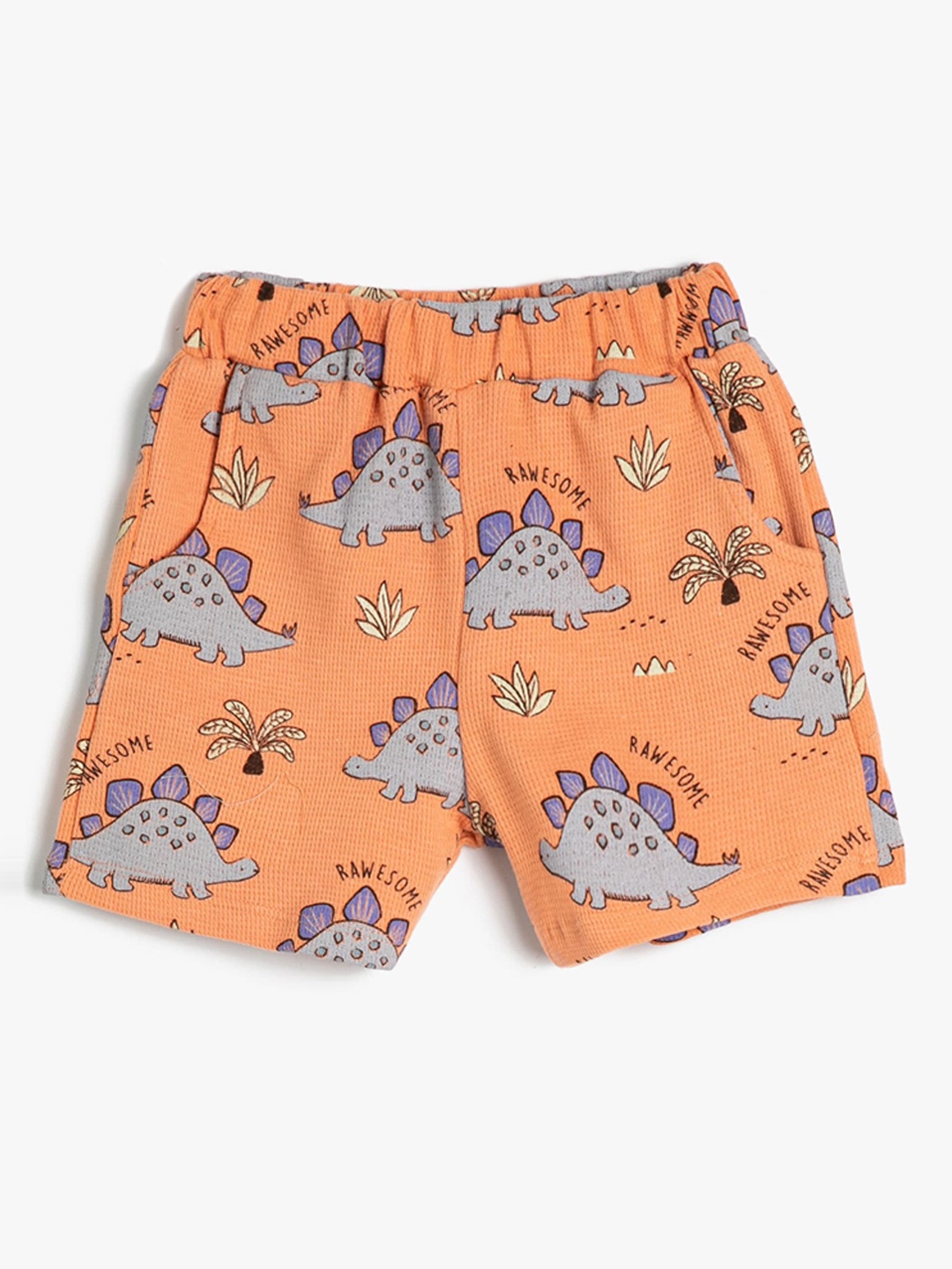 

Koton Boys Conversational Printed Pure Cotton Shorts, Orange