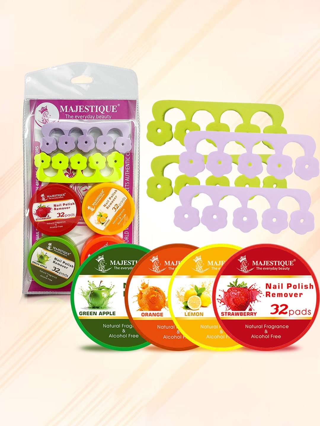 

MAJESTIQUE Nail Polish Remover & Toe Separator Set, Multi