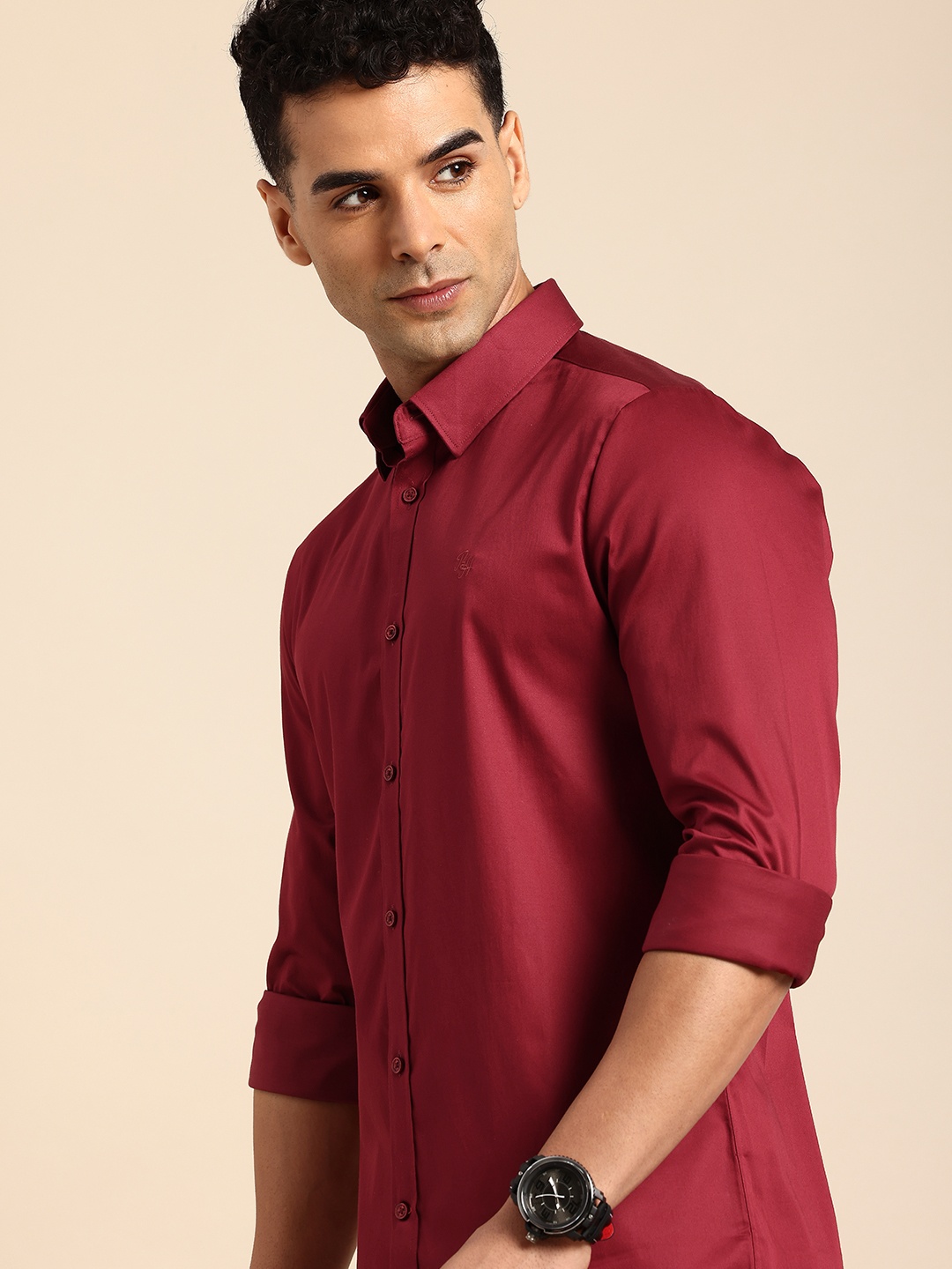 

Being Human Slim Fit Casual Shirt, Red