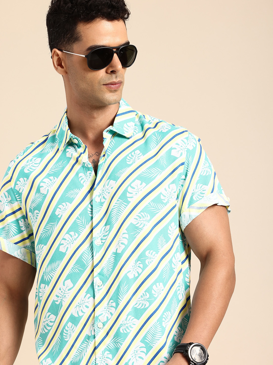 

Being Human Slim Fit Floral Printed Casual Shirt, Blue