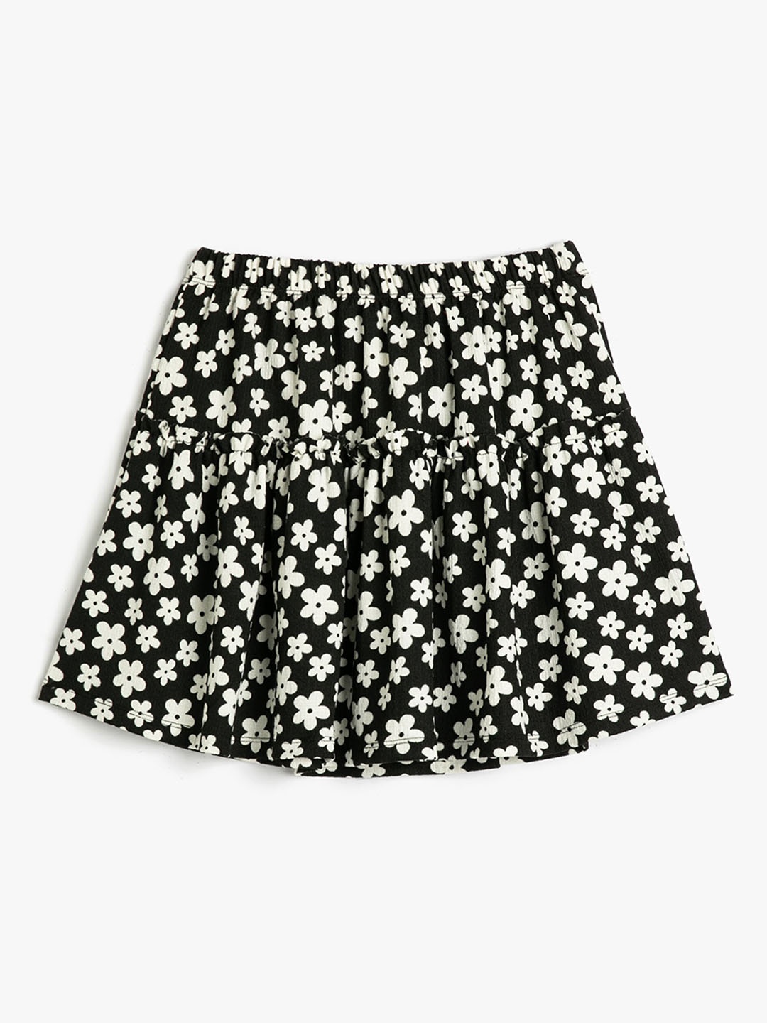 

Koton Girls Printed Tiered Knee-length Skirt, Black