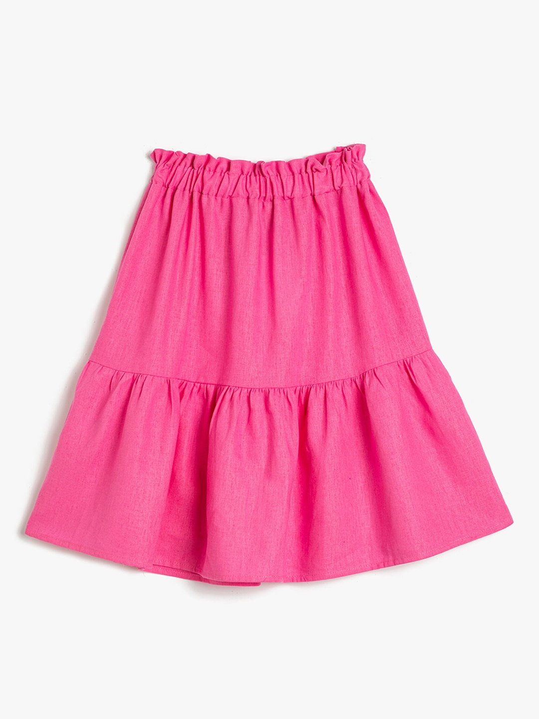 

Koton Girls A-line Tiered Knee-Length Skirt, Pink