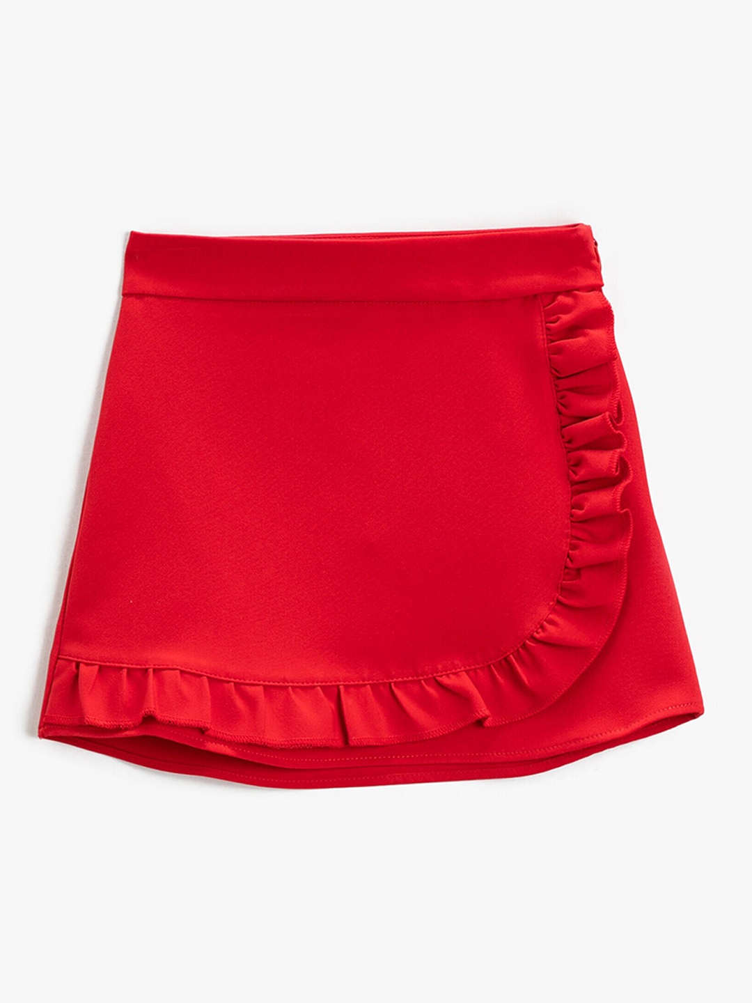 

Koton Girls Ruffled Mini A-Line Skirt, Red