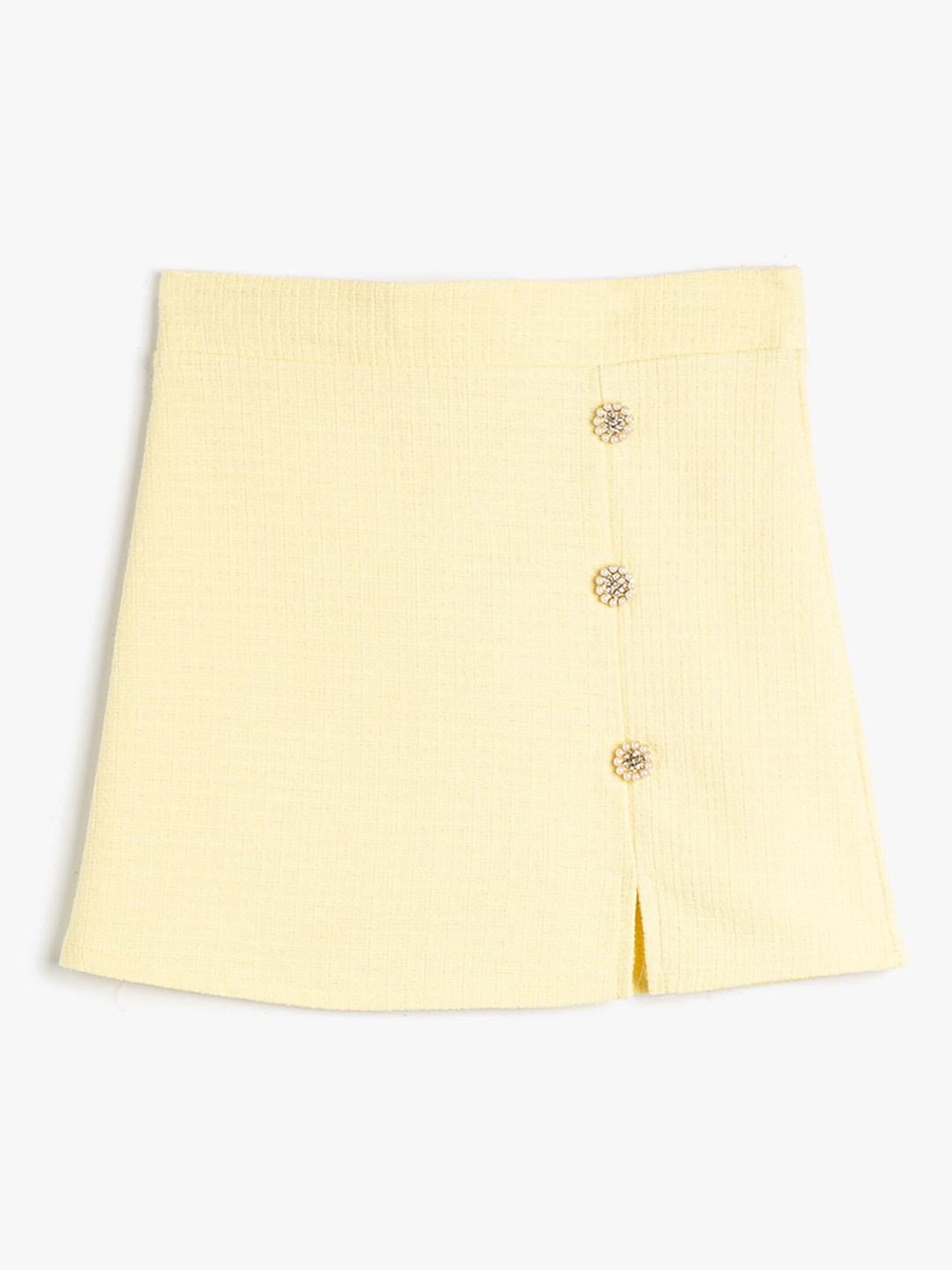 

Koton Girls Mid-Rise Button-detail A-line Skirt, Beige