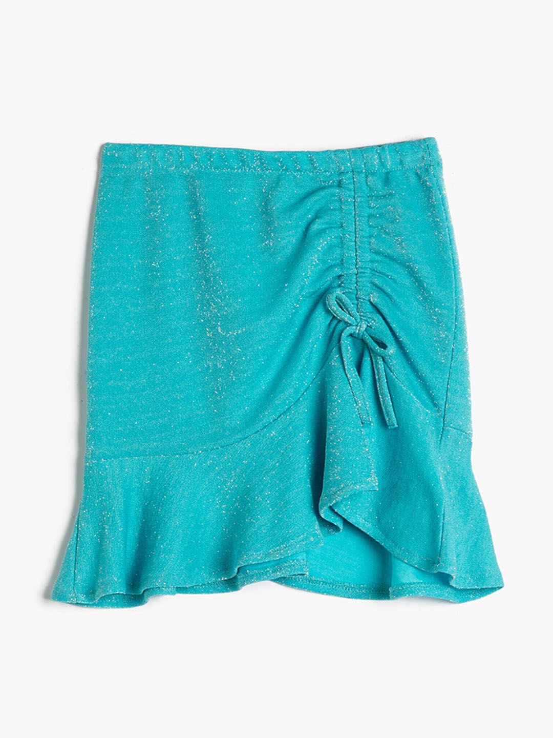 

Koton Girls Gathered Detailed A-Line Mini Skirt, Turquoise blue