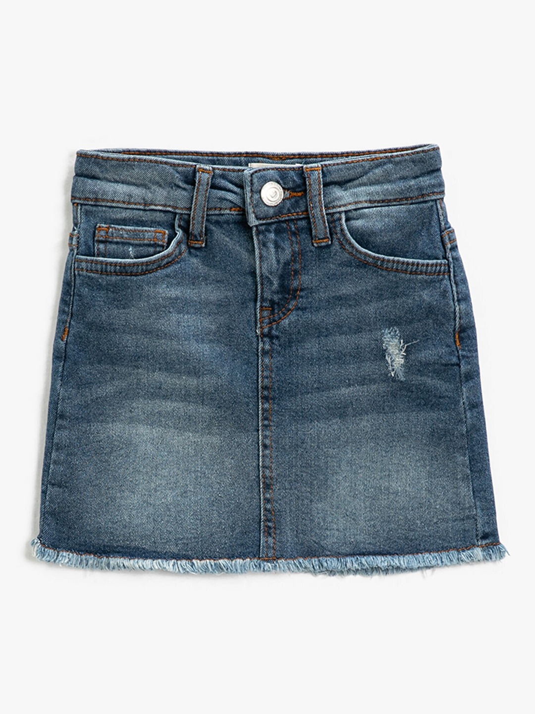 

Koton Girls Washed Mini A-Line Skirt, Blue