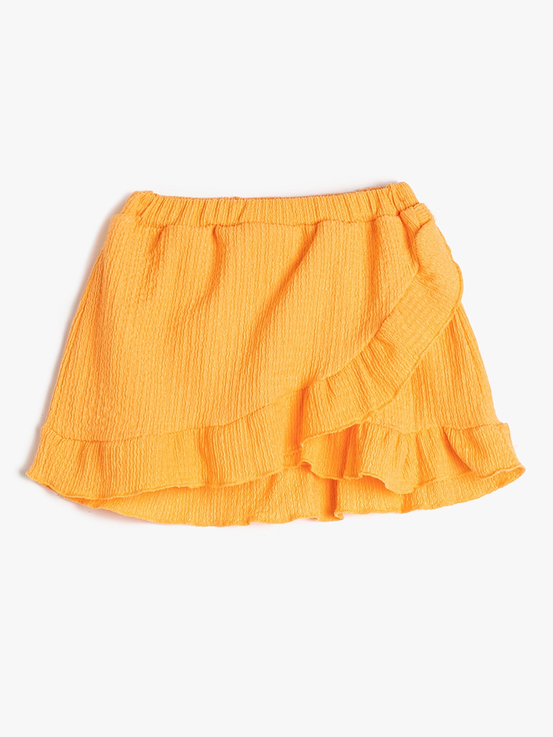 

Koton Girls Self-Designed Ruffles Detailed A-Line Mini Skirt, Yellow
