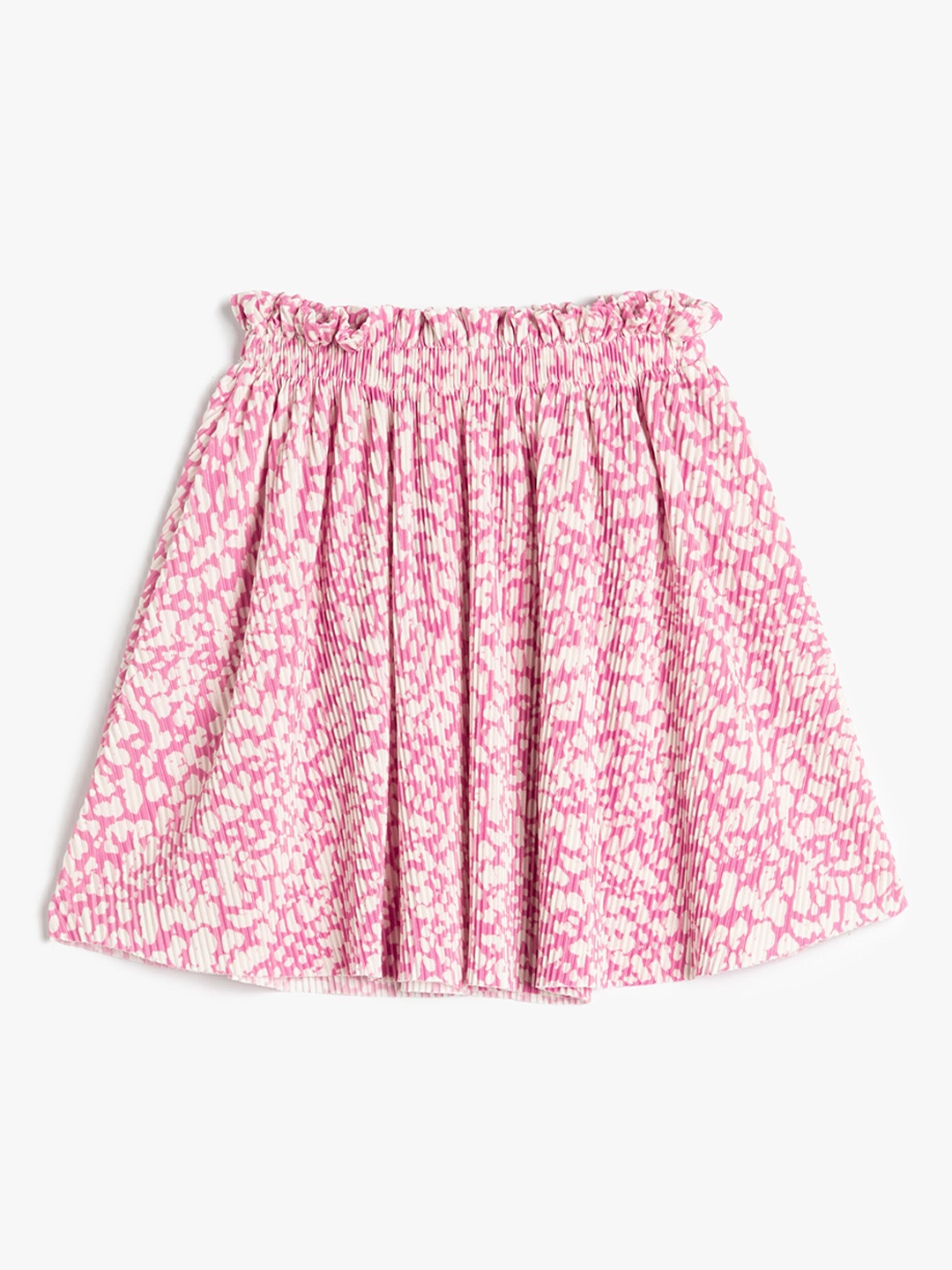 

Koton Girls Abstract Printed Accordion Pleated Mini Flared Skirt, Pink