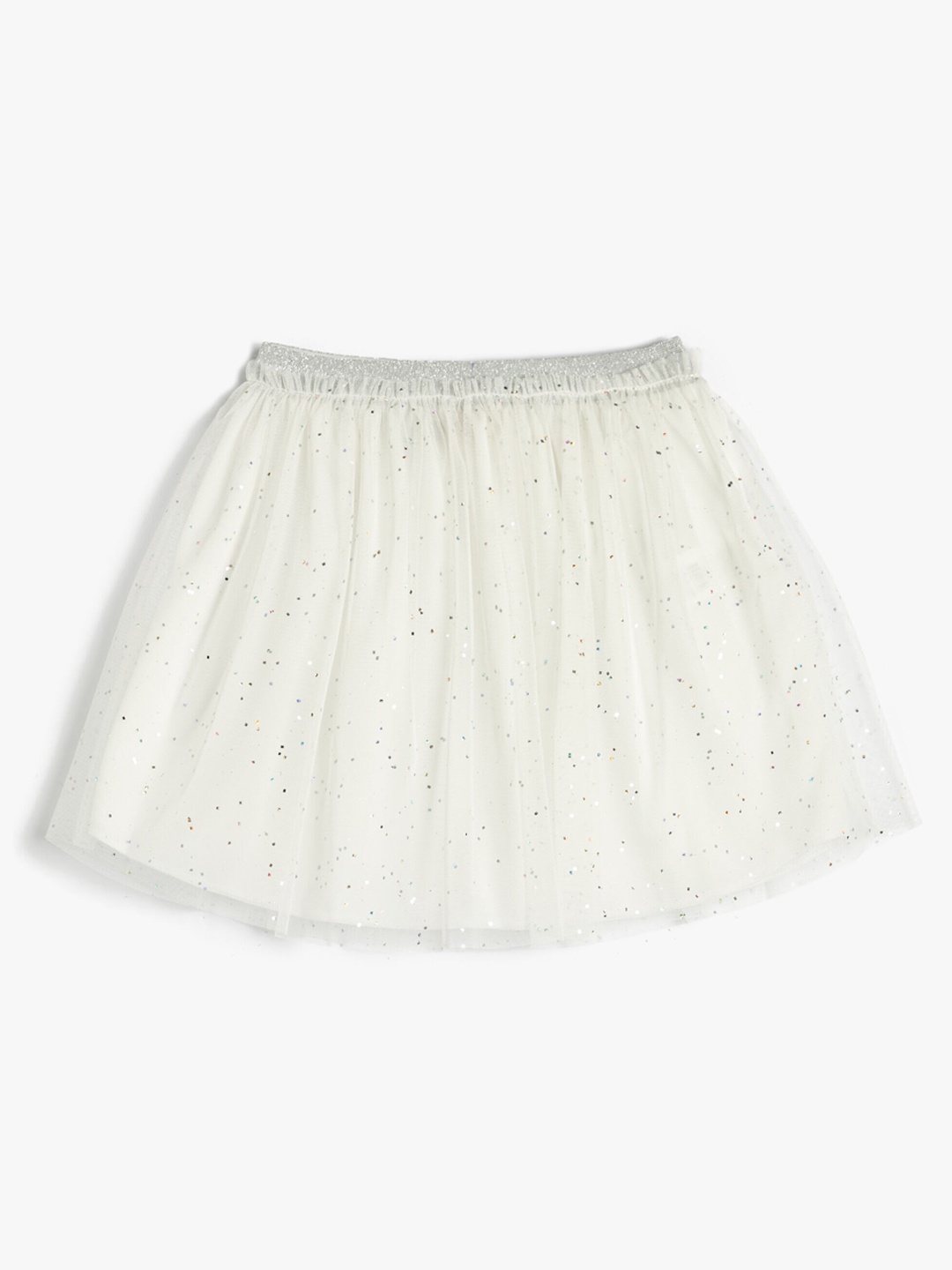 

Koton Girls Embellished Semi Sheer Mini Flared Skirt, White