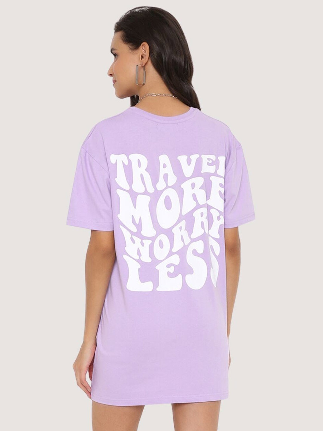 

BLANCD Typography Printed Cotton Mini T-shirt Dress, Lavender