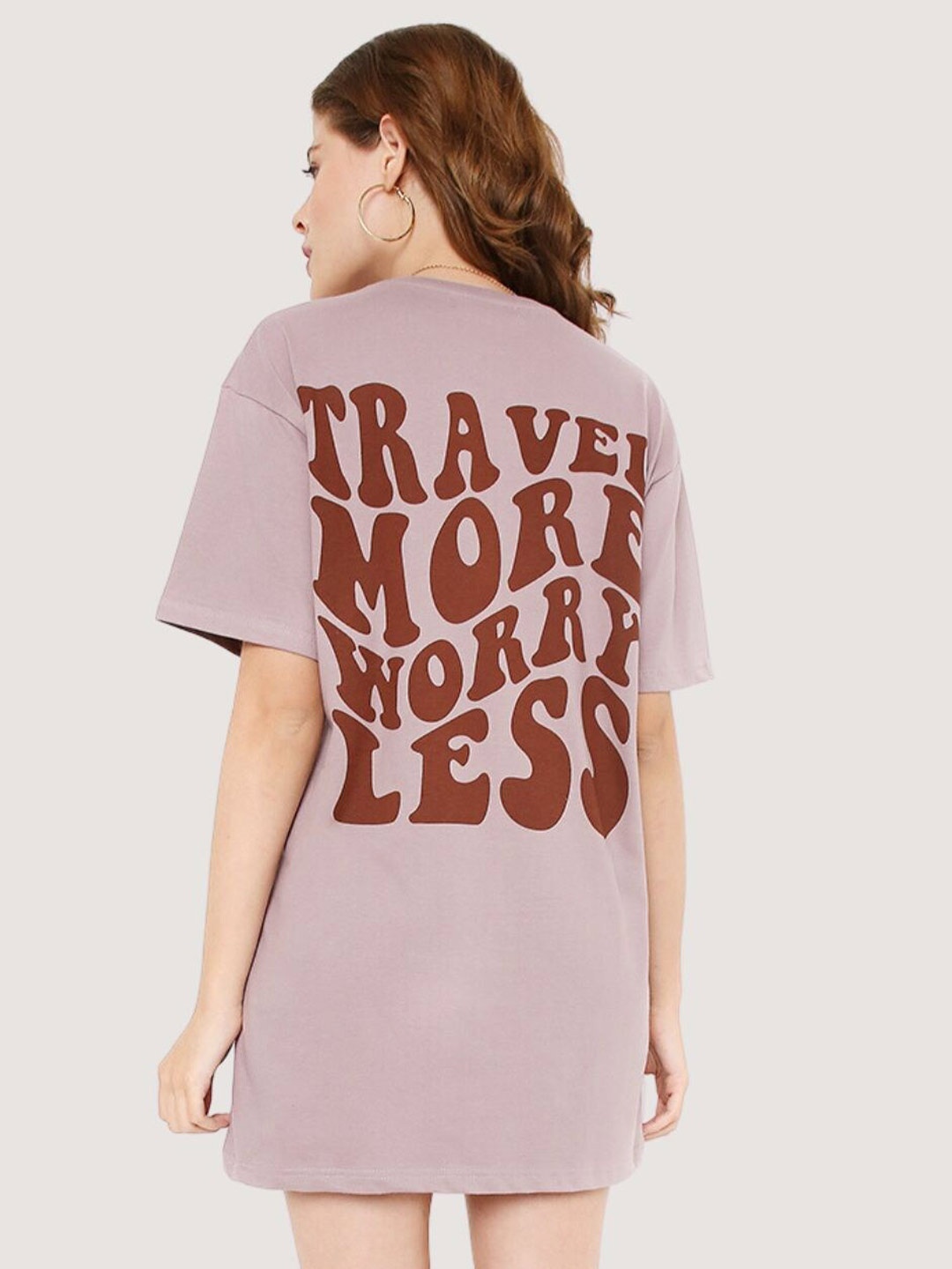 

BLANCD Typography Printed Cotton T-shirt Dress, Beige