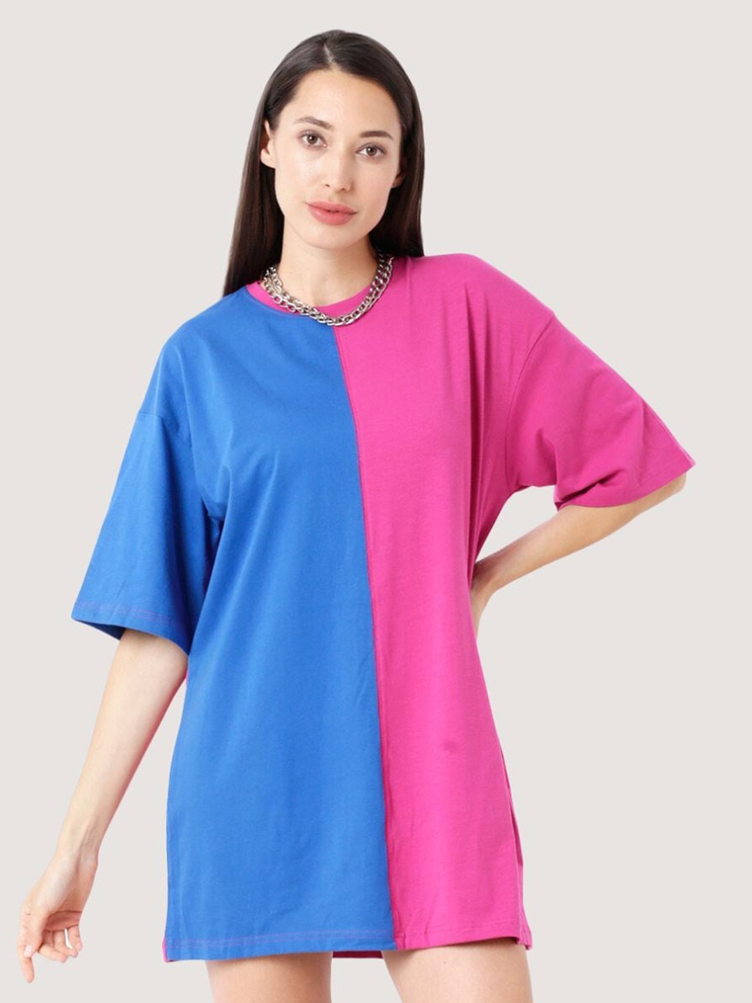 

BLANCD Colourblocked Mini T-Shirt Dress, Blue