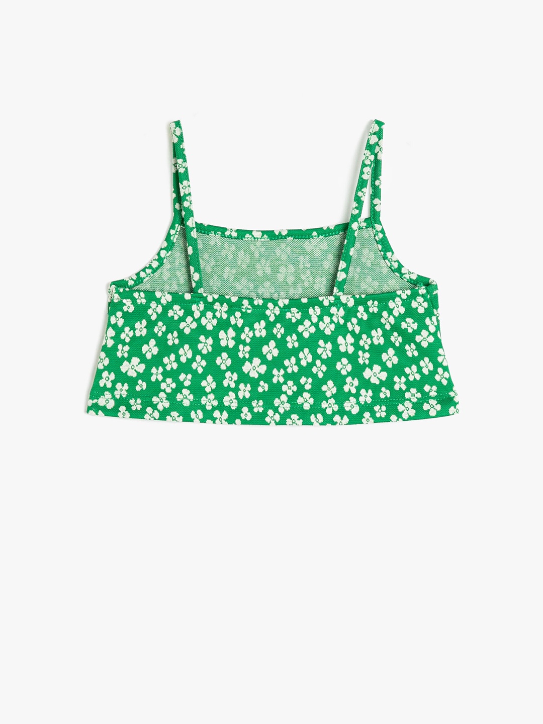 

Koton Girls Floral Print Shoulder Strap Regular Crop Top, Green