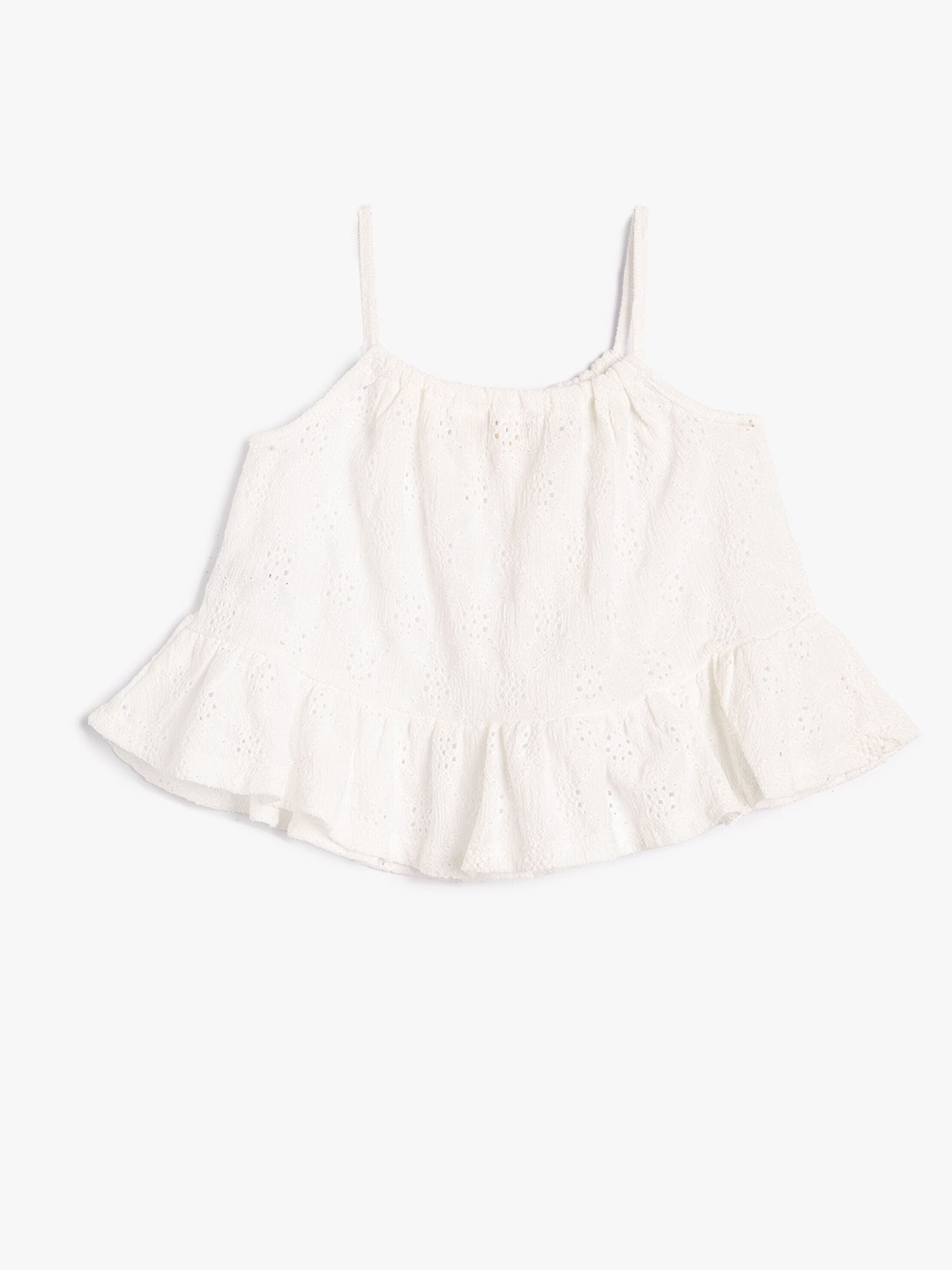 

Koton Girls Self Designed Sleeveless Top, White