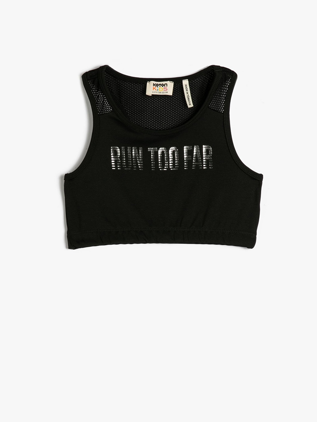 

Koton Girls Typography Printed Sleeveless Top, Black