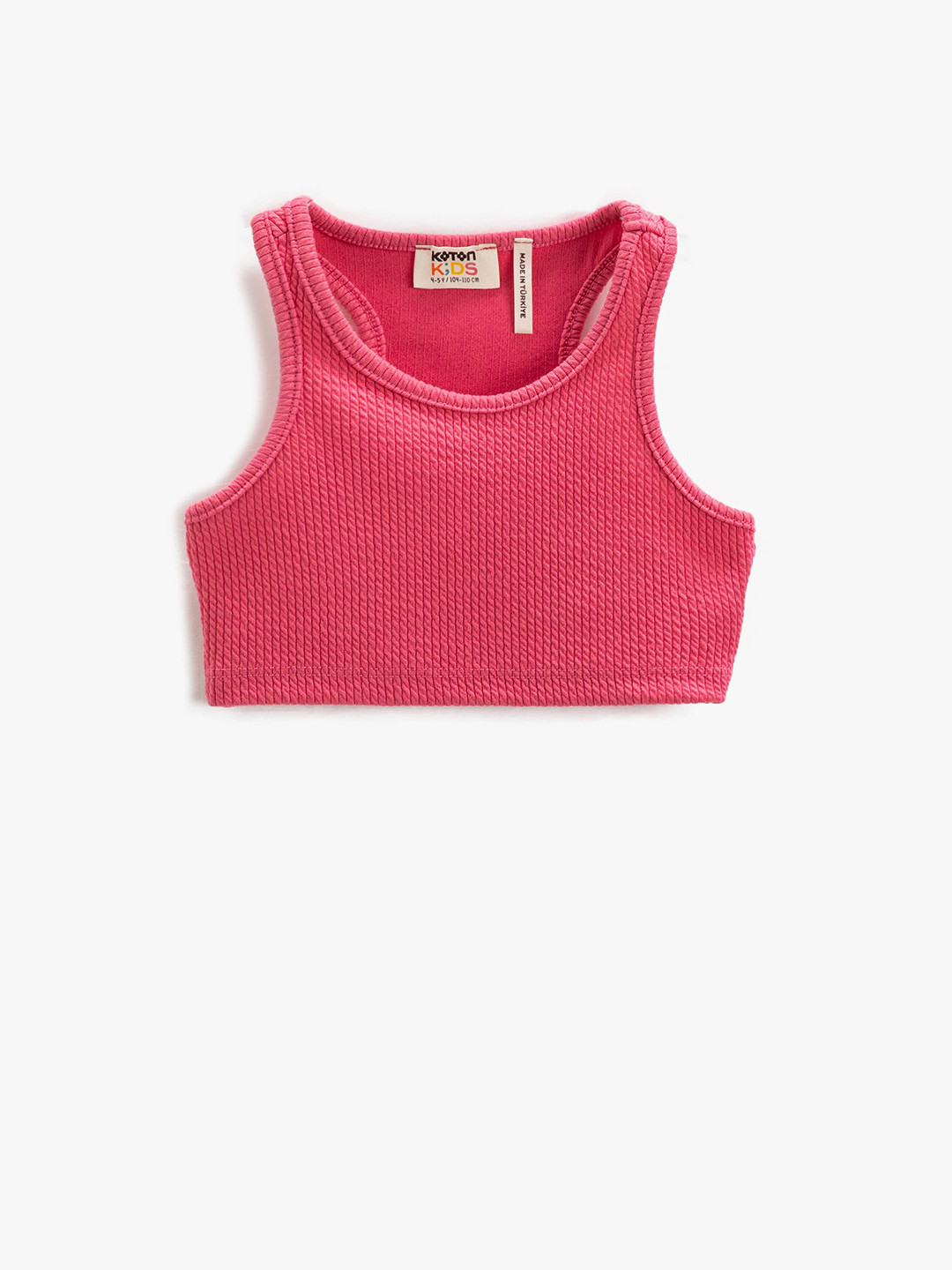 

Koton Girls Striped Crop Top, Pink