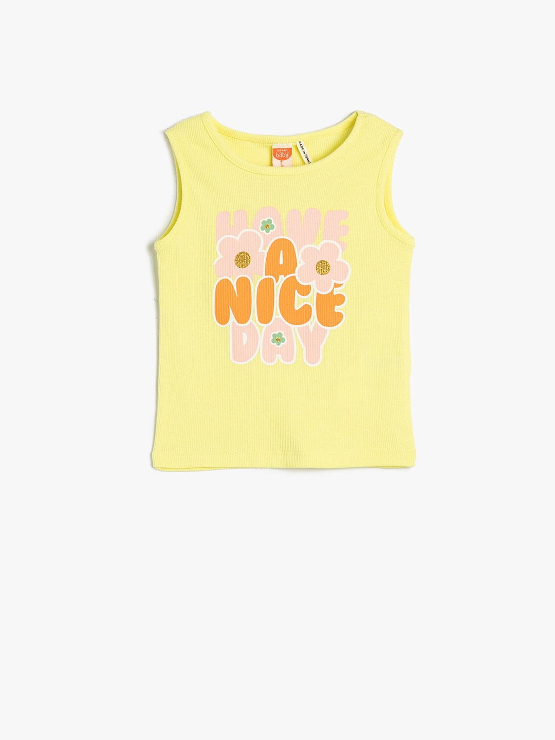 

Koton Girls Typography Printed Sleeveless Top, Yellow