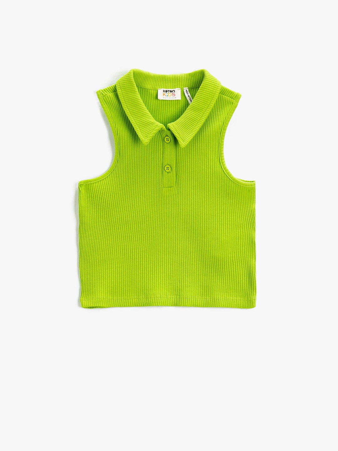 

Koton Girls Green Ribbed Sleeveless Top