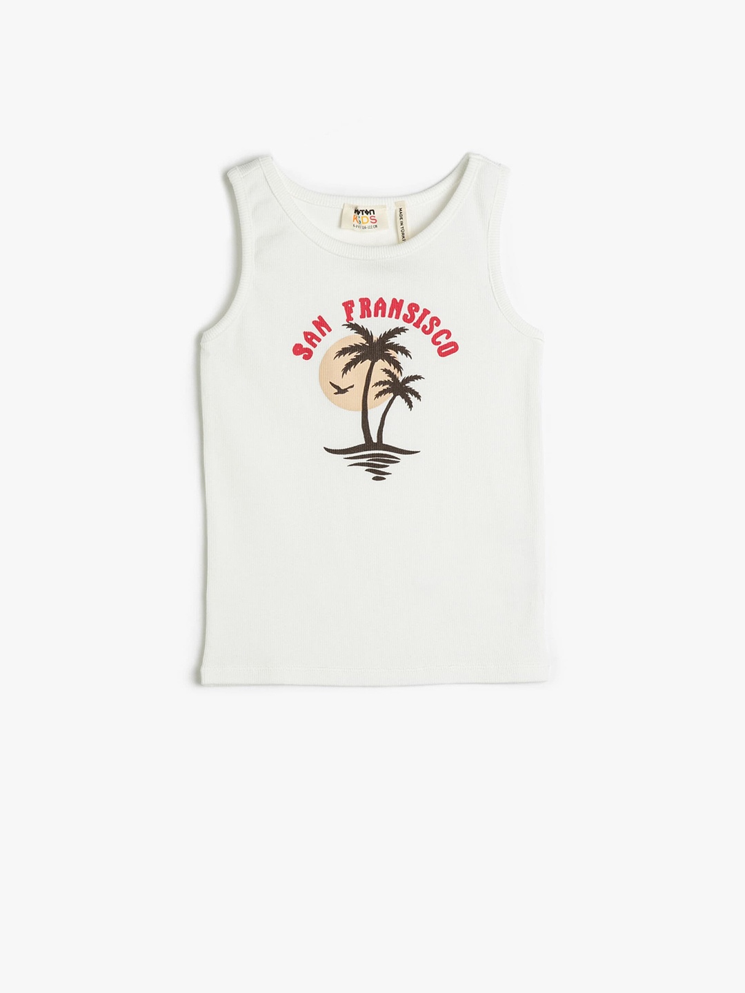 

Koton Girls White & Red Graphic Printed Top