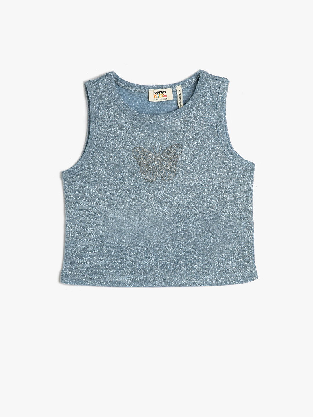 

Koton Girls Blue Round Neck Crop Top