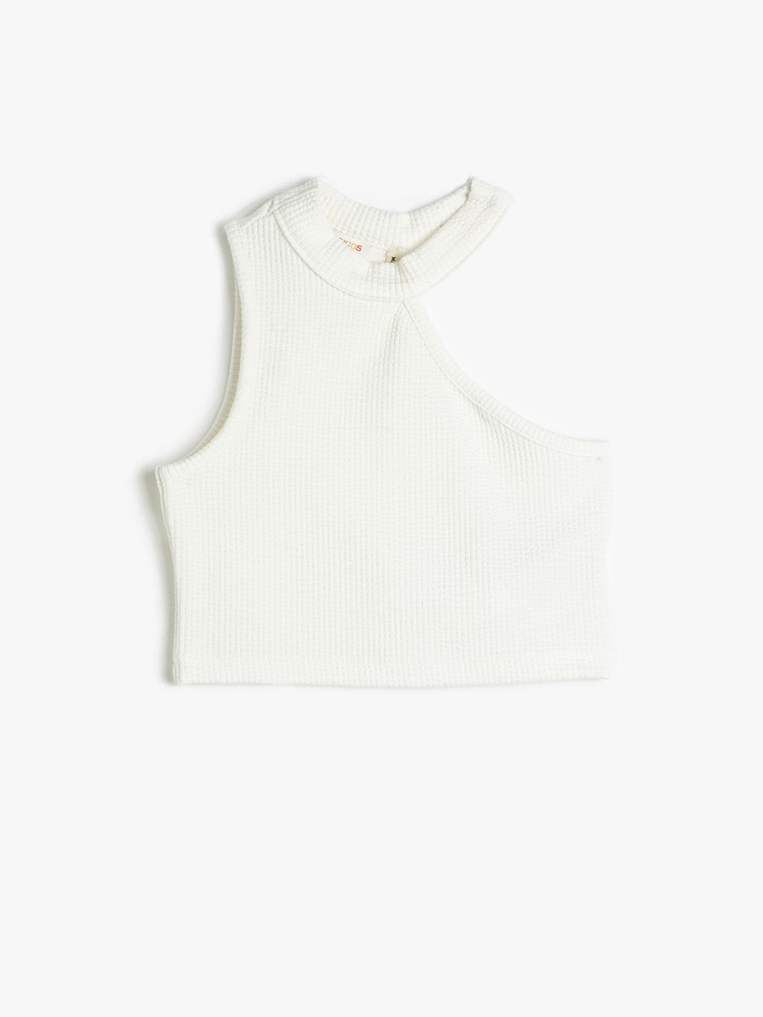 

Koton Girls Self Design High Neck Top, White