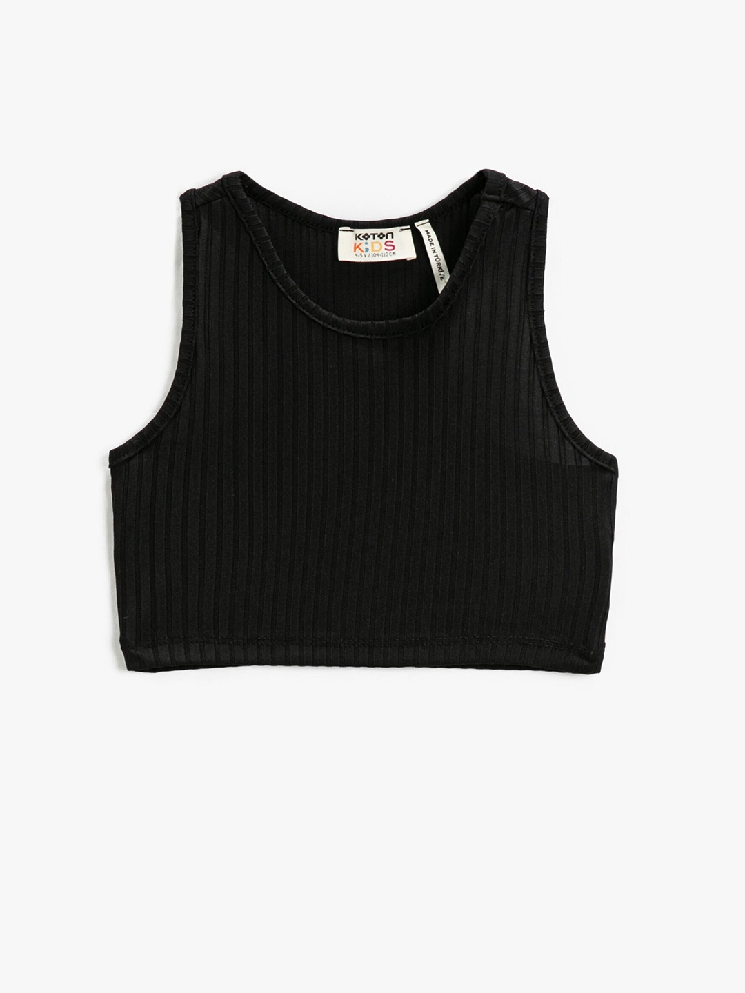 

Koton Girls Ribbed Crop Tank Top, Black