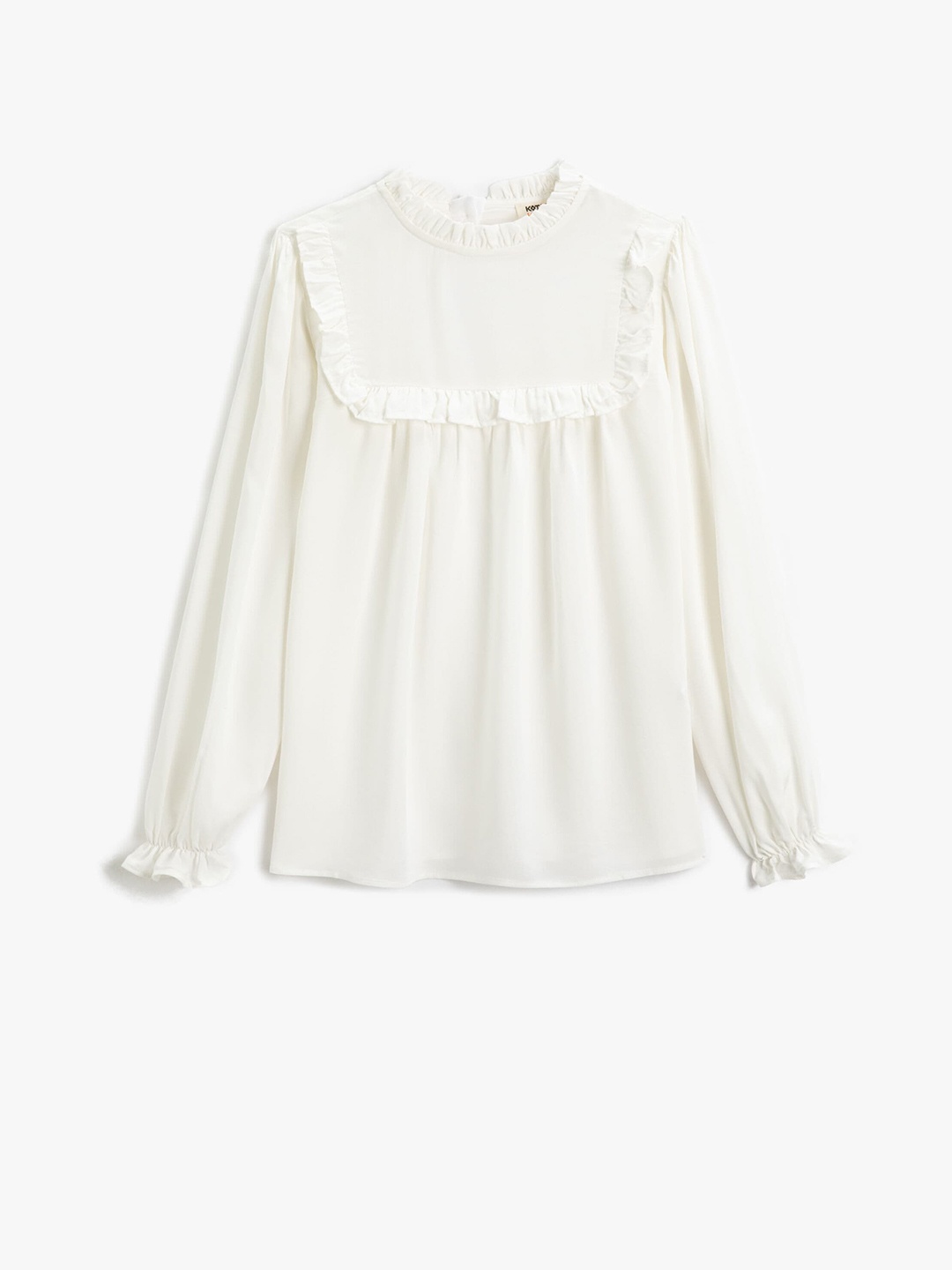 

Koton Girls High Neck Ruffles Top, Beige
