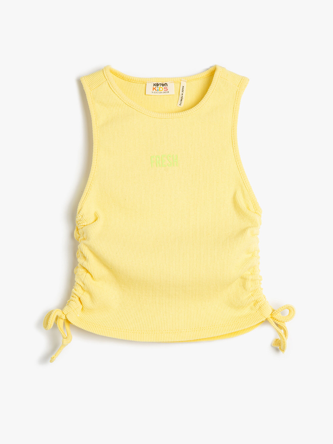 

Koton Girls Ribbed Ruched Top, Yellow