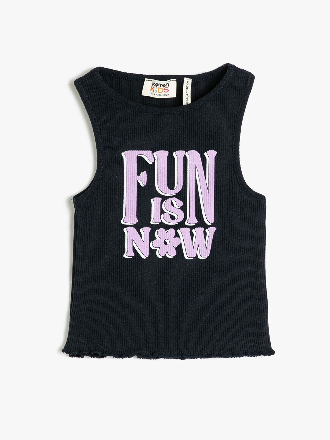 

Koton Girls Typography Print Top, Navy blue