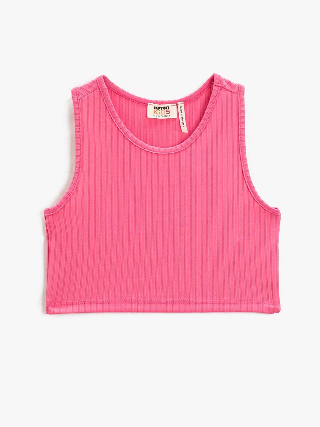 

Koton Girls Round Neck Top, Pink