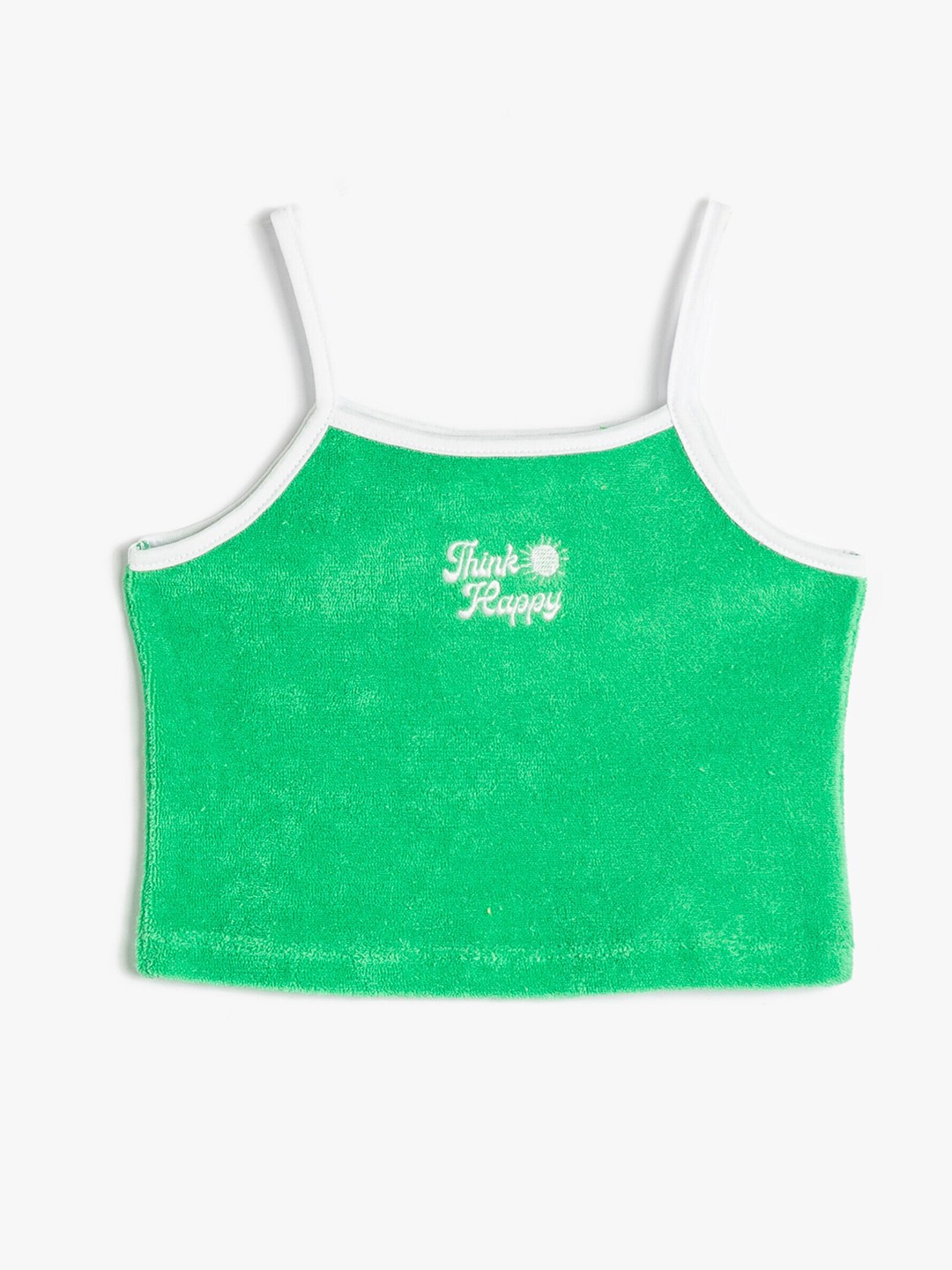 

Koton Girls Printed Shoulder Straps Crop Top, Green