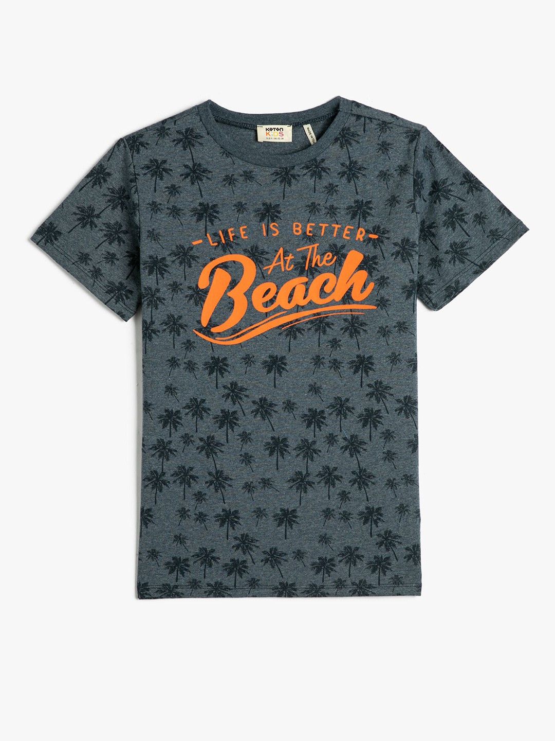 

Koton Tropical Printed Round Neck T-shirt, Blue