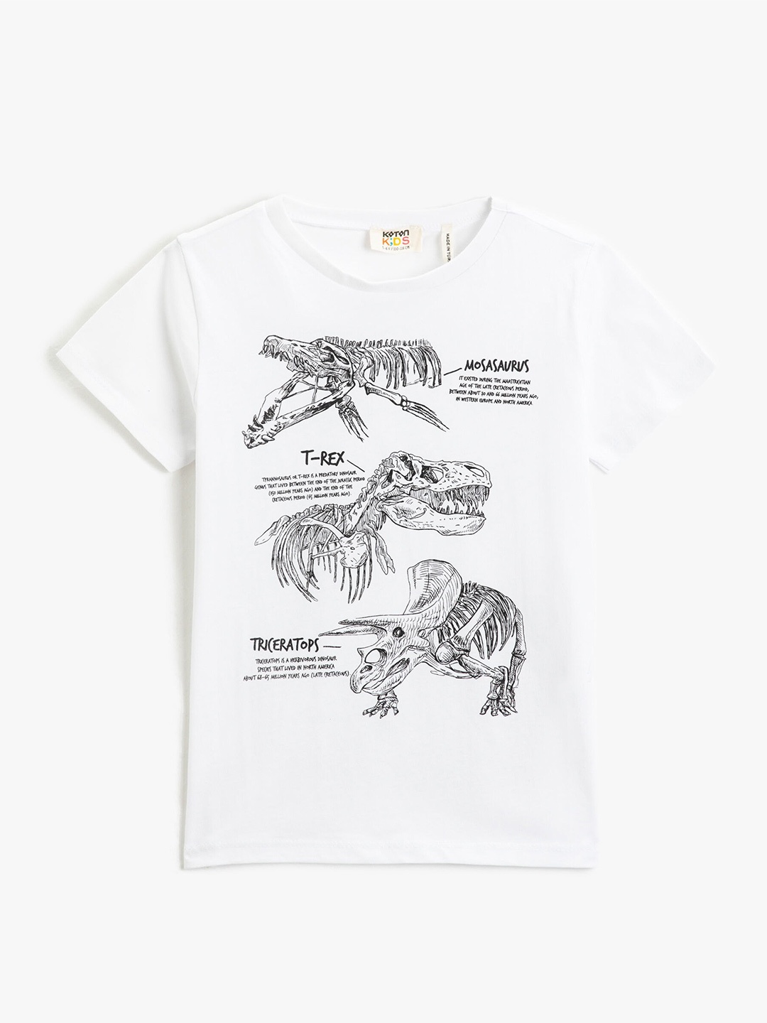 

Koton Boys Graphic Printed Round Neck Pure Cotton T-shirt, White