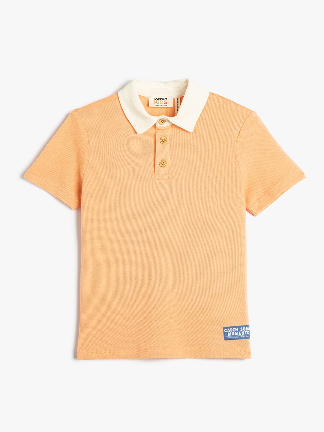 

Koton Boys Polo Collar Pure Cotton T-shirt, Peach