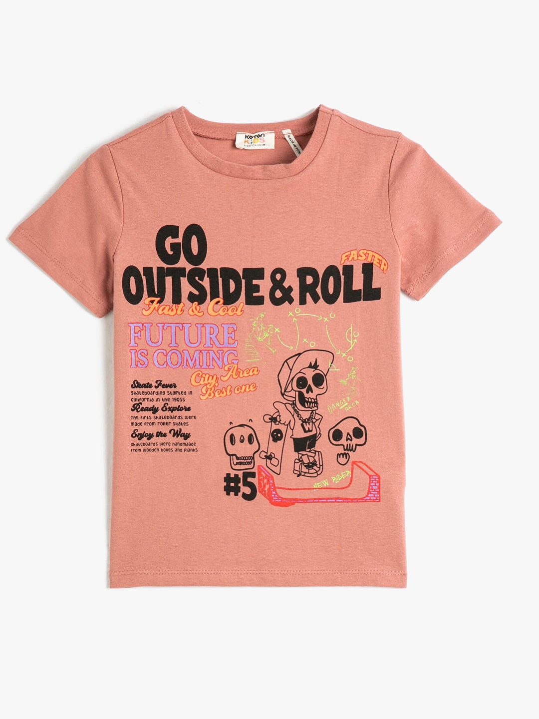 

Koton Graphic Printed Pure Cotton T-shirt, Pink