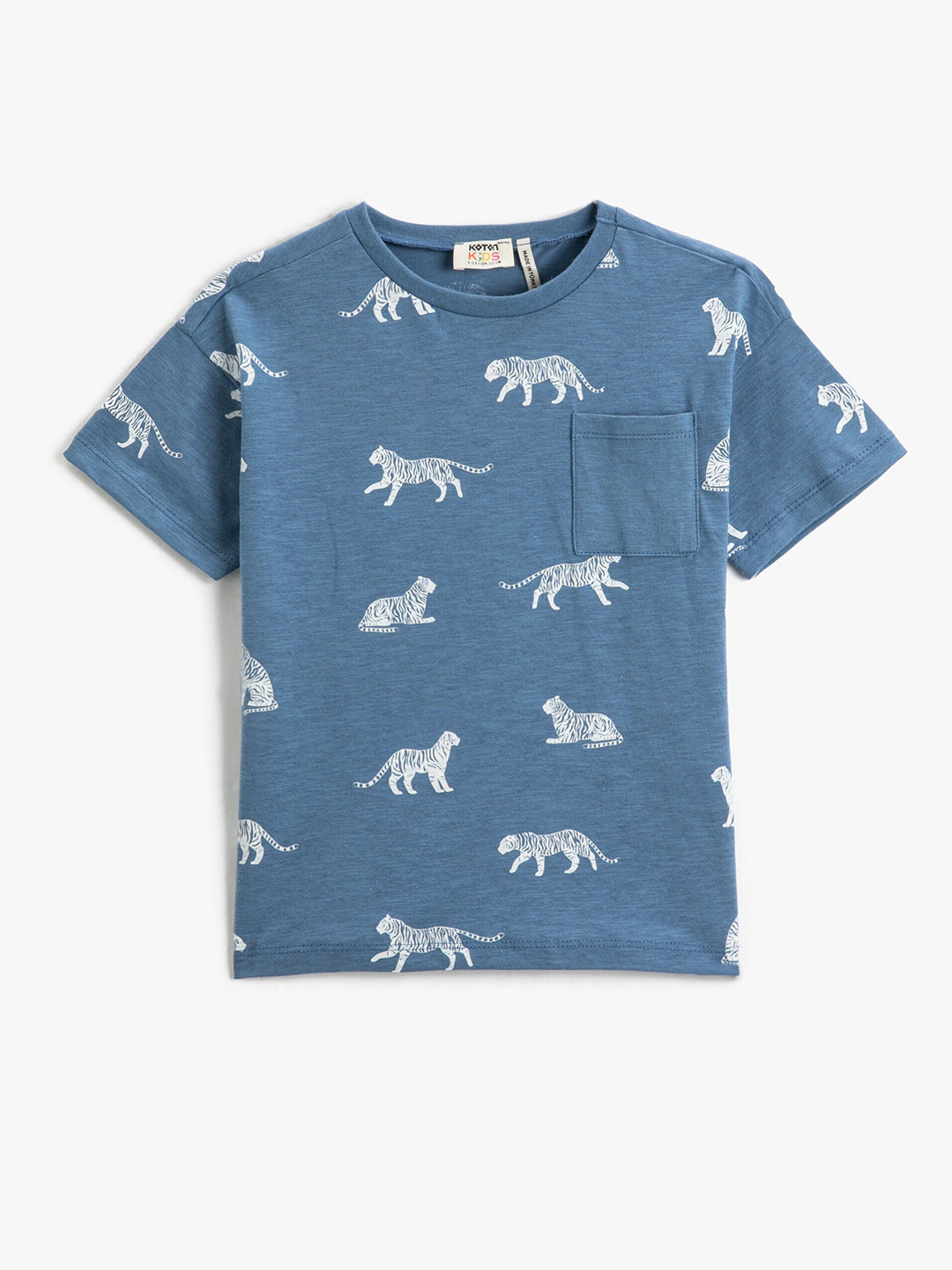 

Koton Boys Conversational Printed Pure Cotton T-shirt, Blue