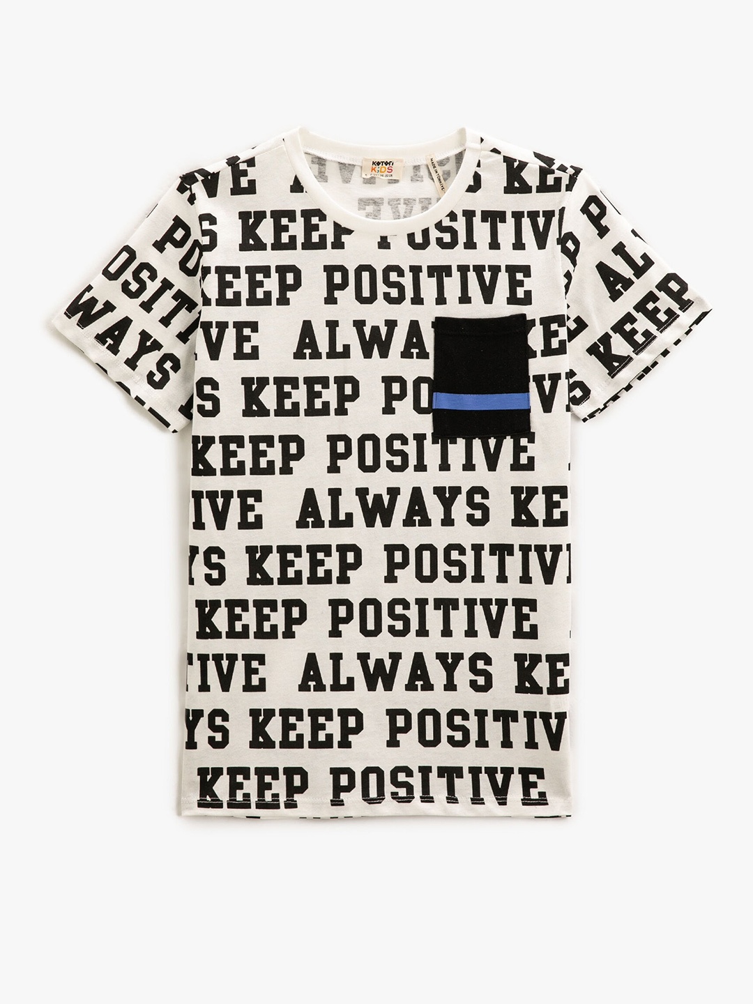 

Koton Boys Typography Printed Pure Cotton T-shirt, Off white
