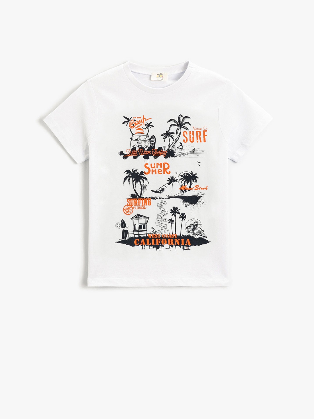 

Koton Boys Graphic Printed Pure Cotton T-shirt, White