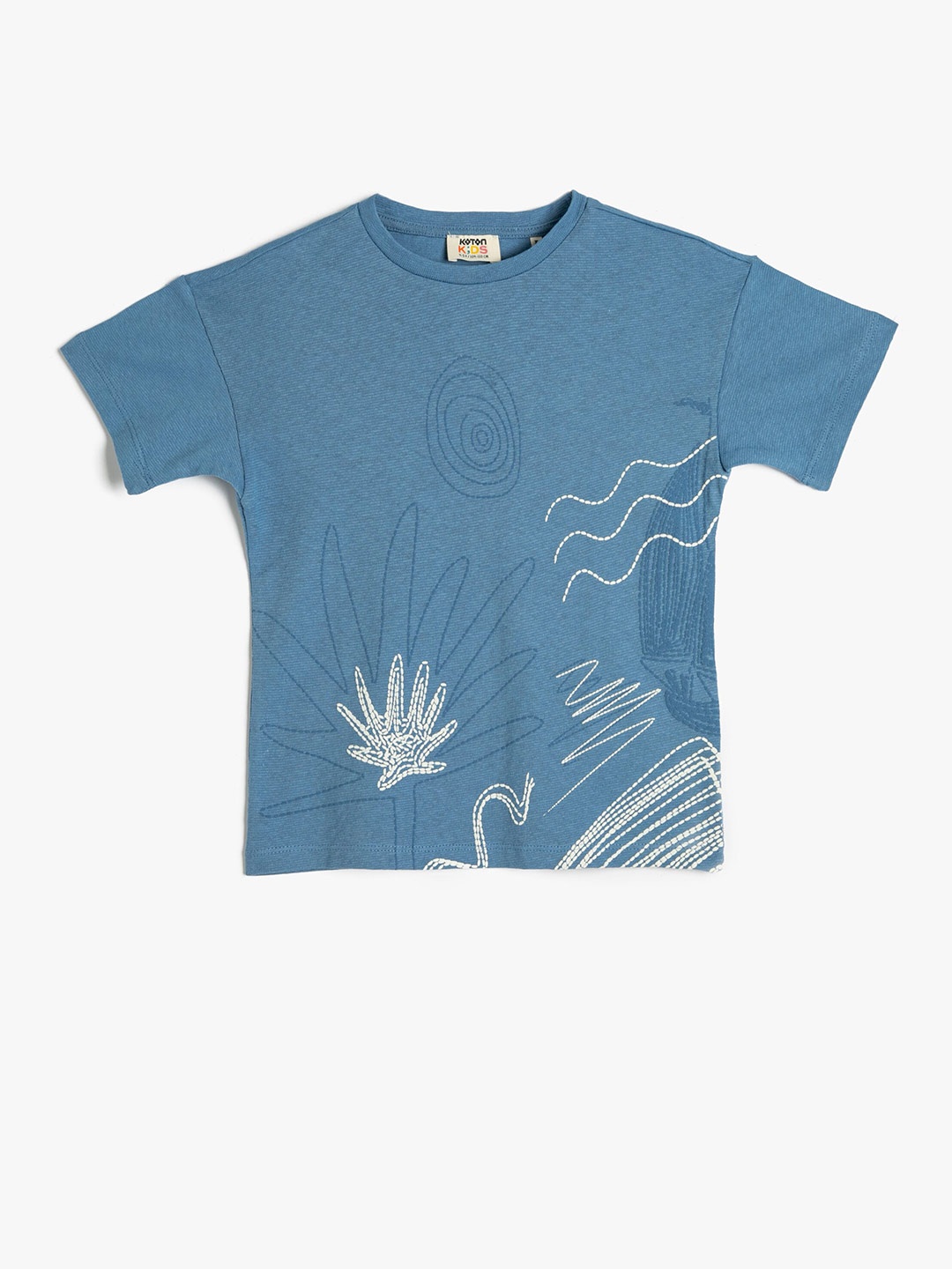 

Koton Boys Printed Cotton T-shirt, Blue