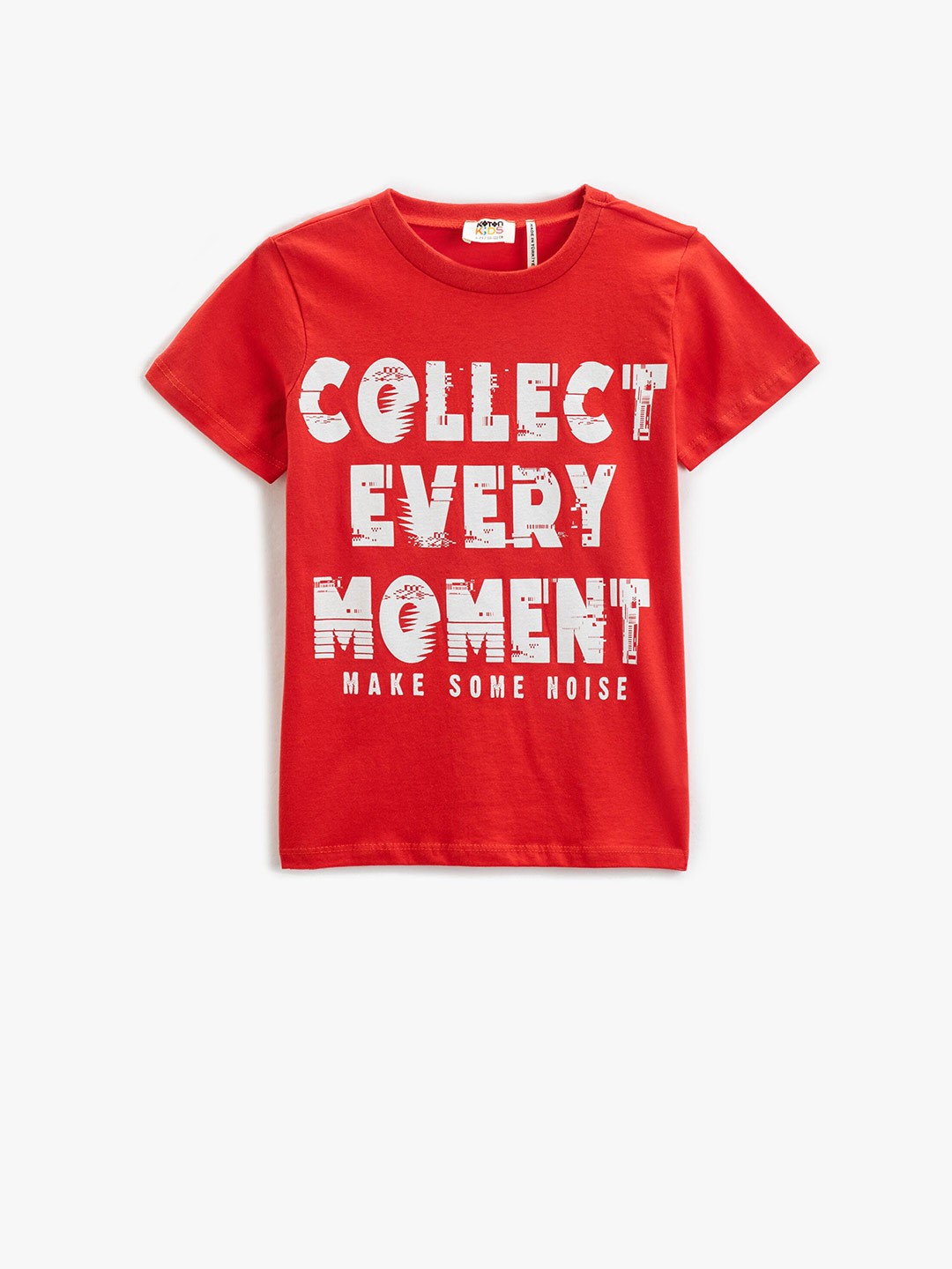 

Koton Boys Typography Printed Pure Cotton T-shirt, Red