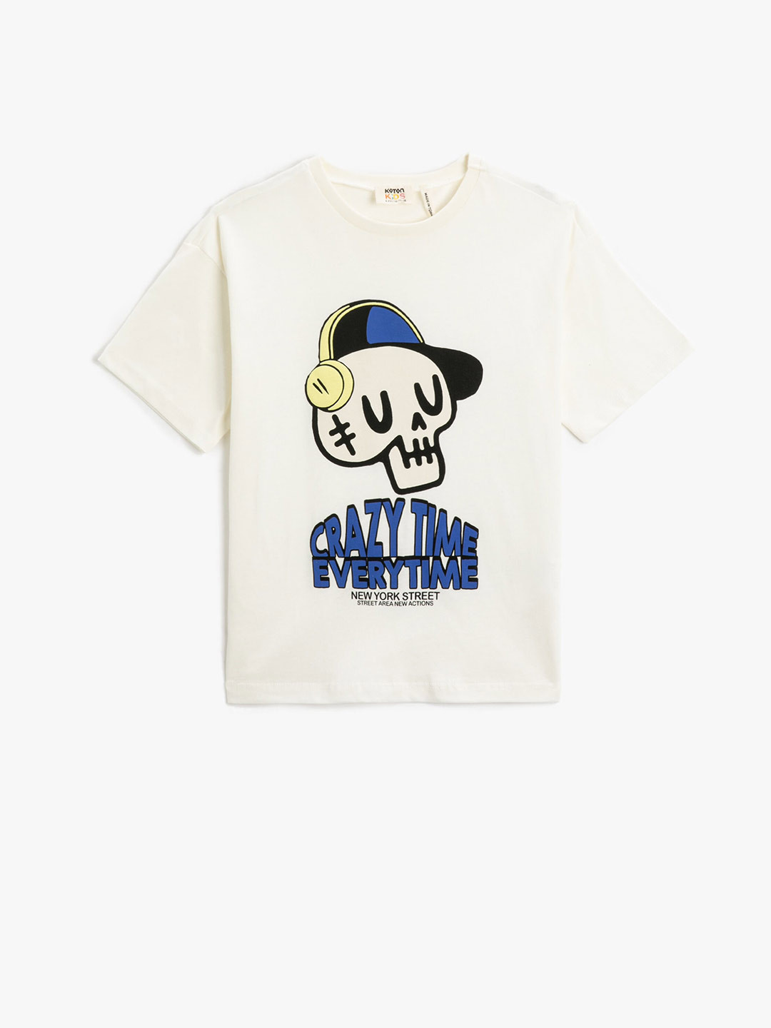 

Koton Boys Graphic Printed Pure Cotton T-shirt, Off white