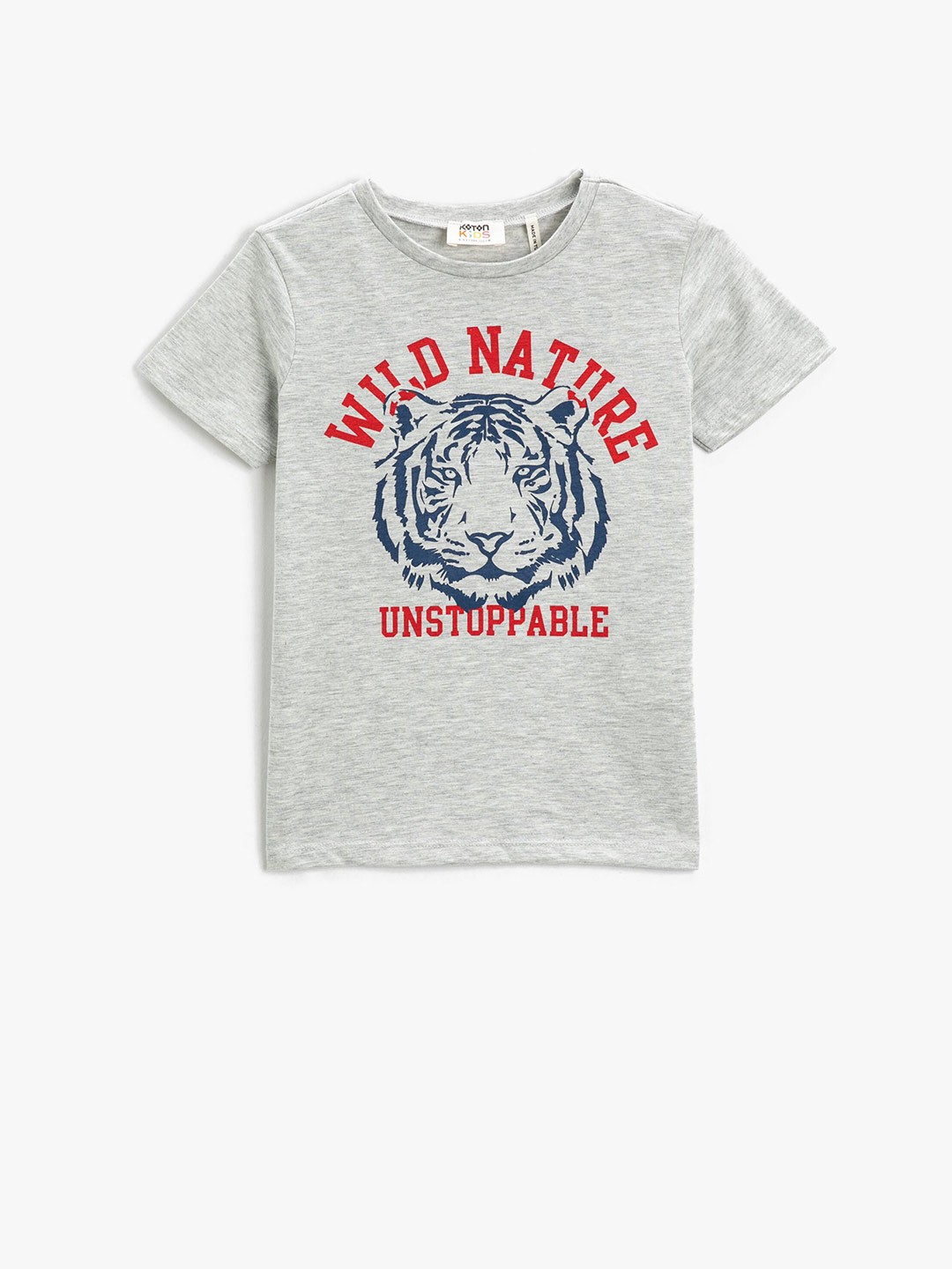 

Koton Boys Graphic Printed Round Neck T-shirt, Grey