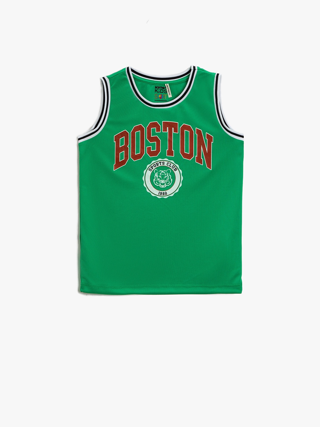 

Koton Boys Typography Printed Sleeveless T-shirt, Green