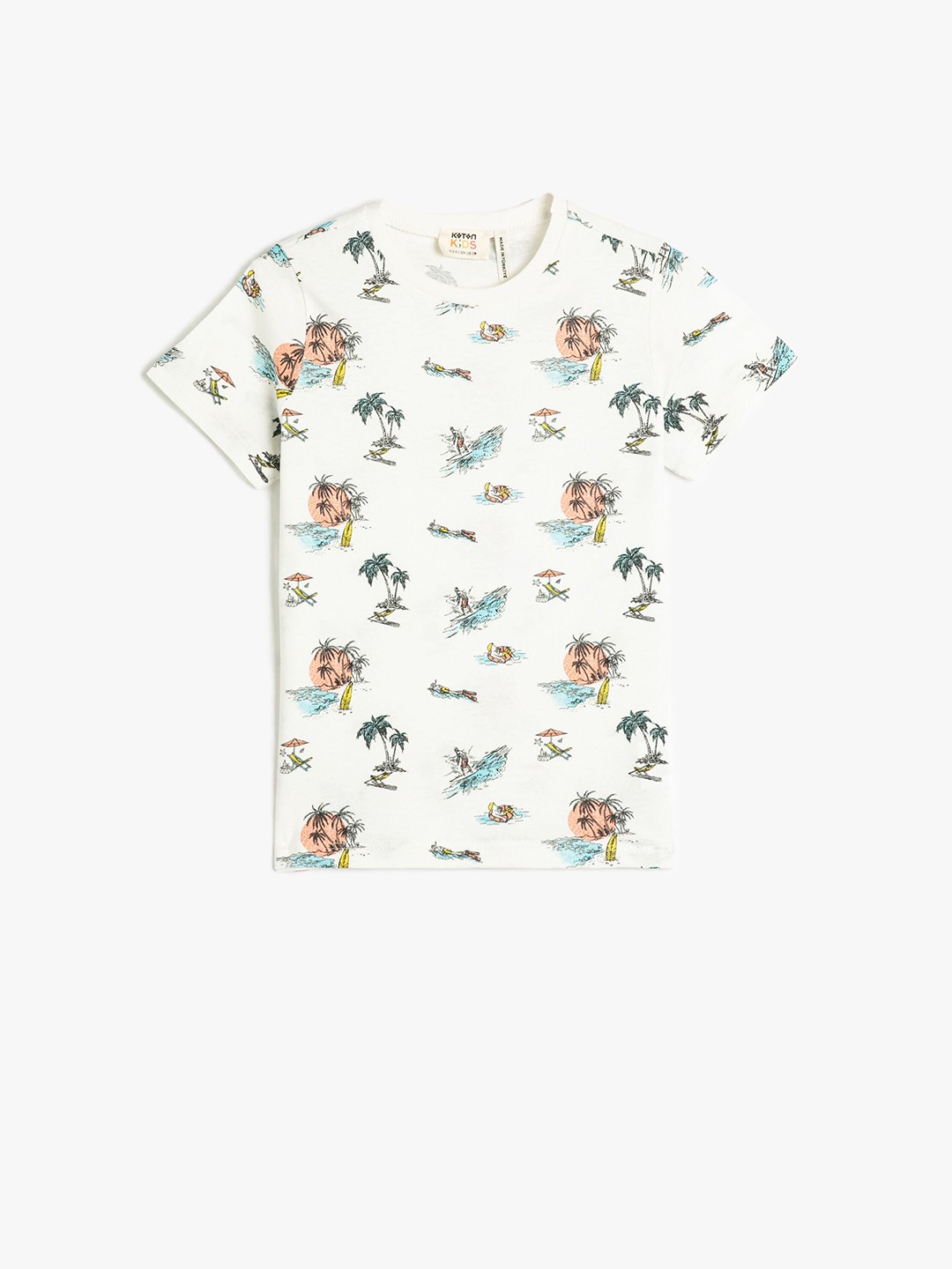 

Koton Boys Conversational Printed Pure Cotton T-shirt, White