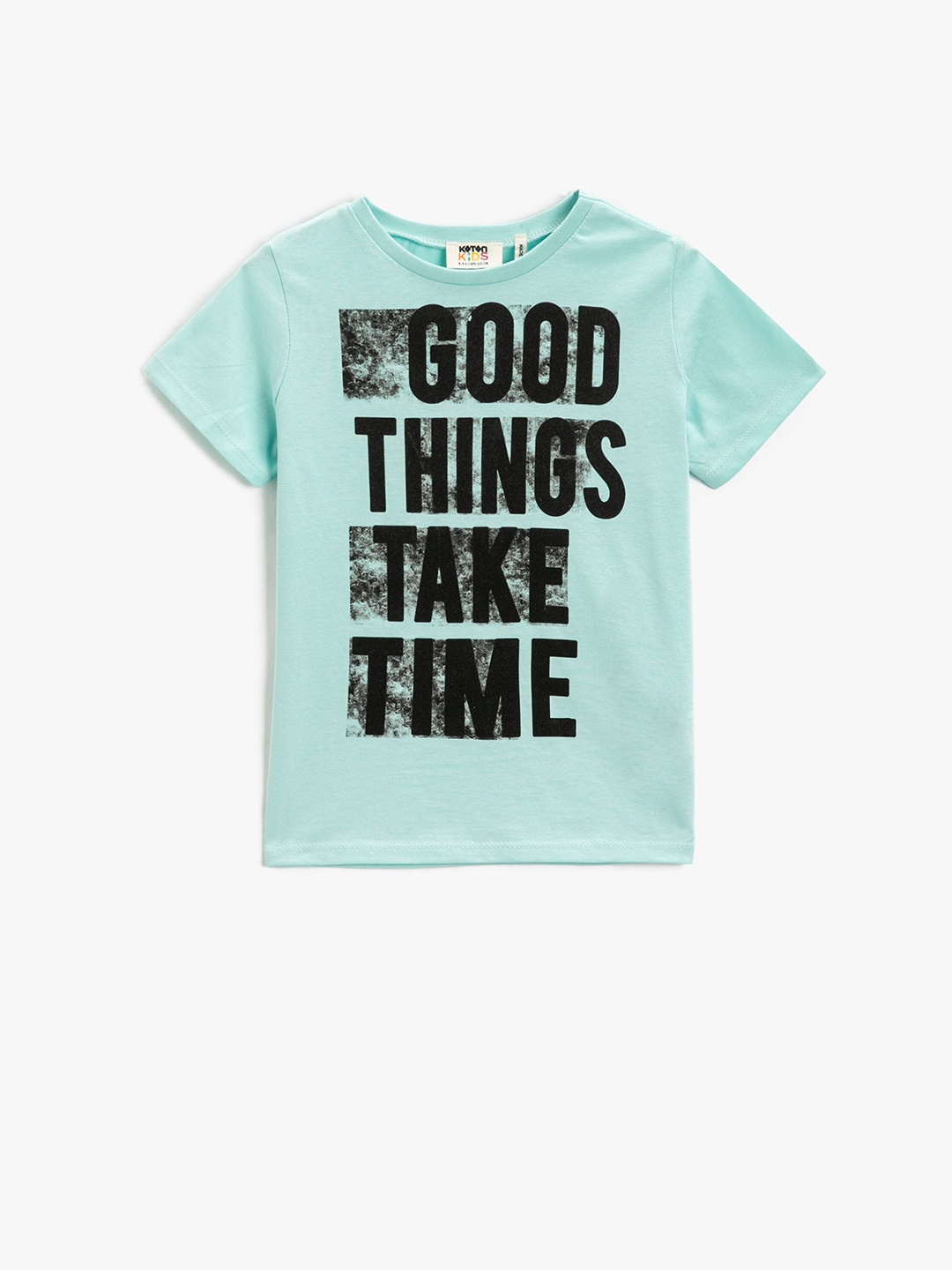 

Koton Boys Typography Printed Pure Cotton T-shirt, Green